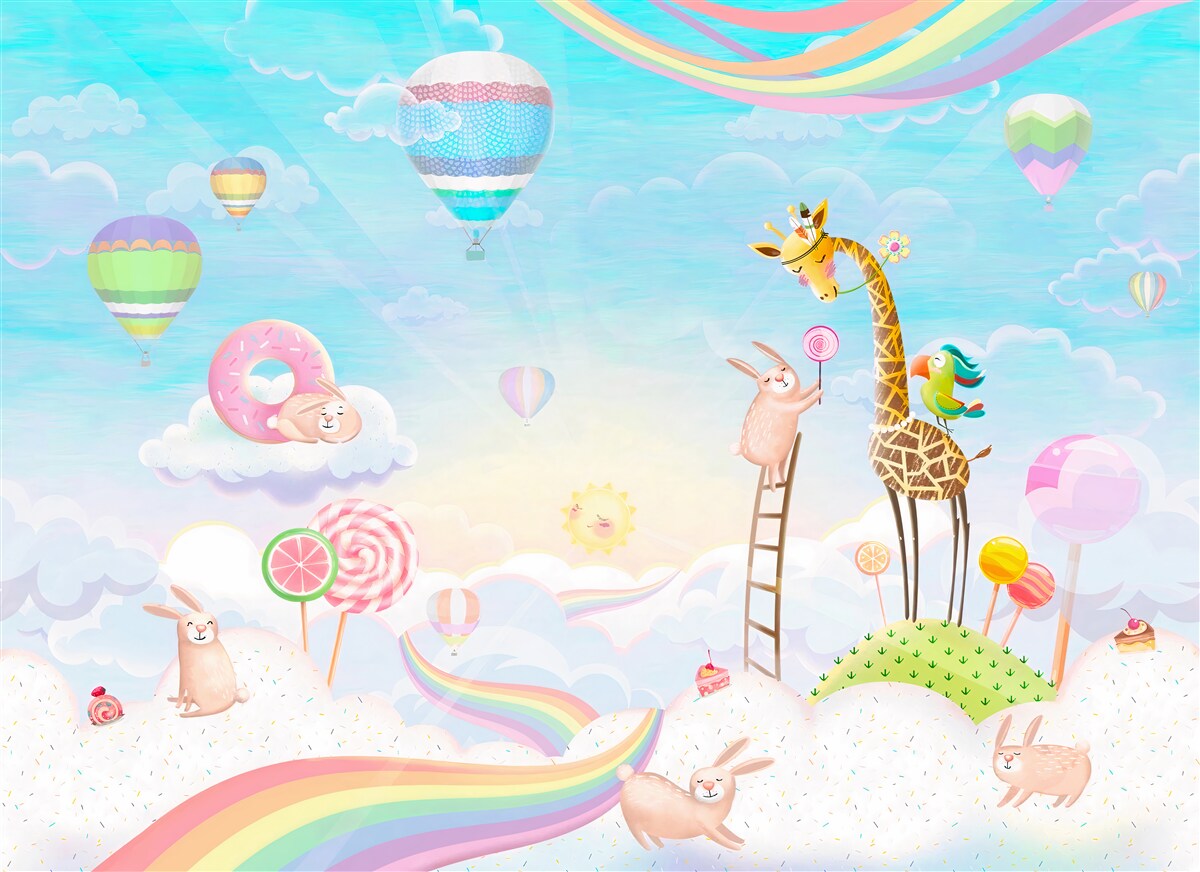 Фотошпалери жирафа з жирафами