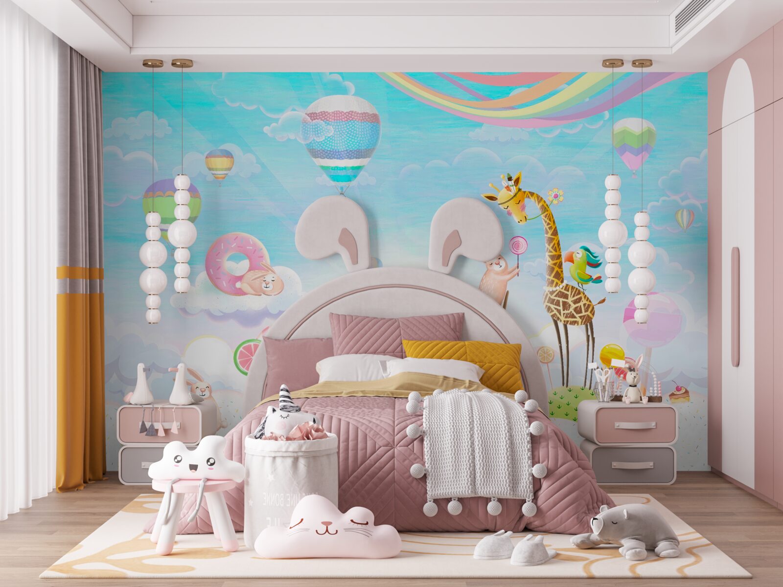 Фотошпалери жирафа з жирафами