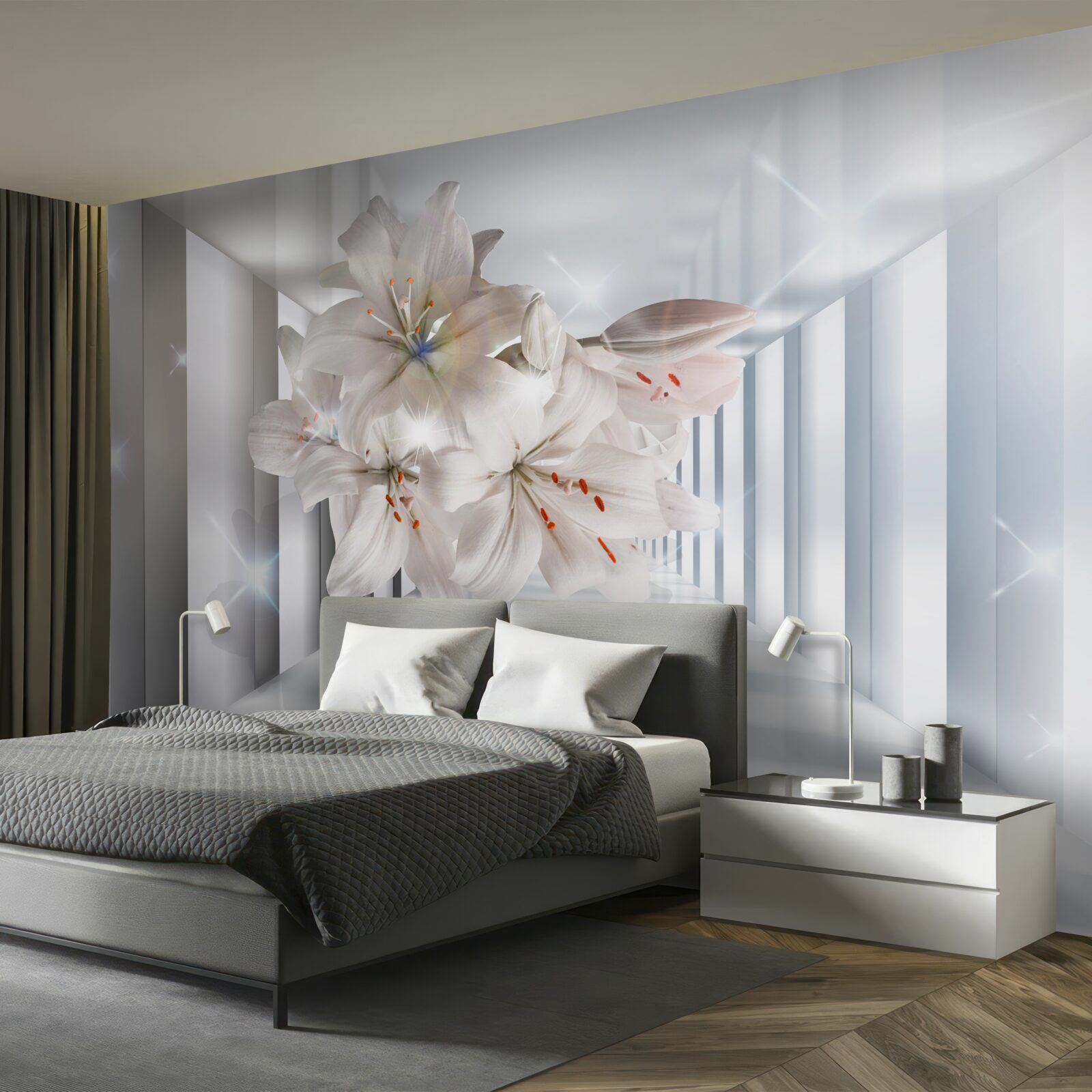 Фотошпалери в коридорі ростуть лілії