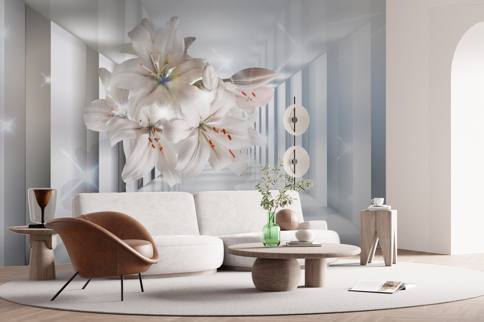 Фотошпалери в коридорі ростуть лілії