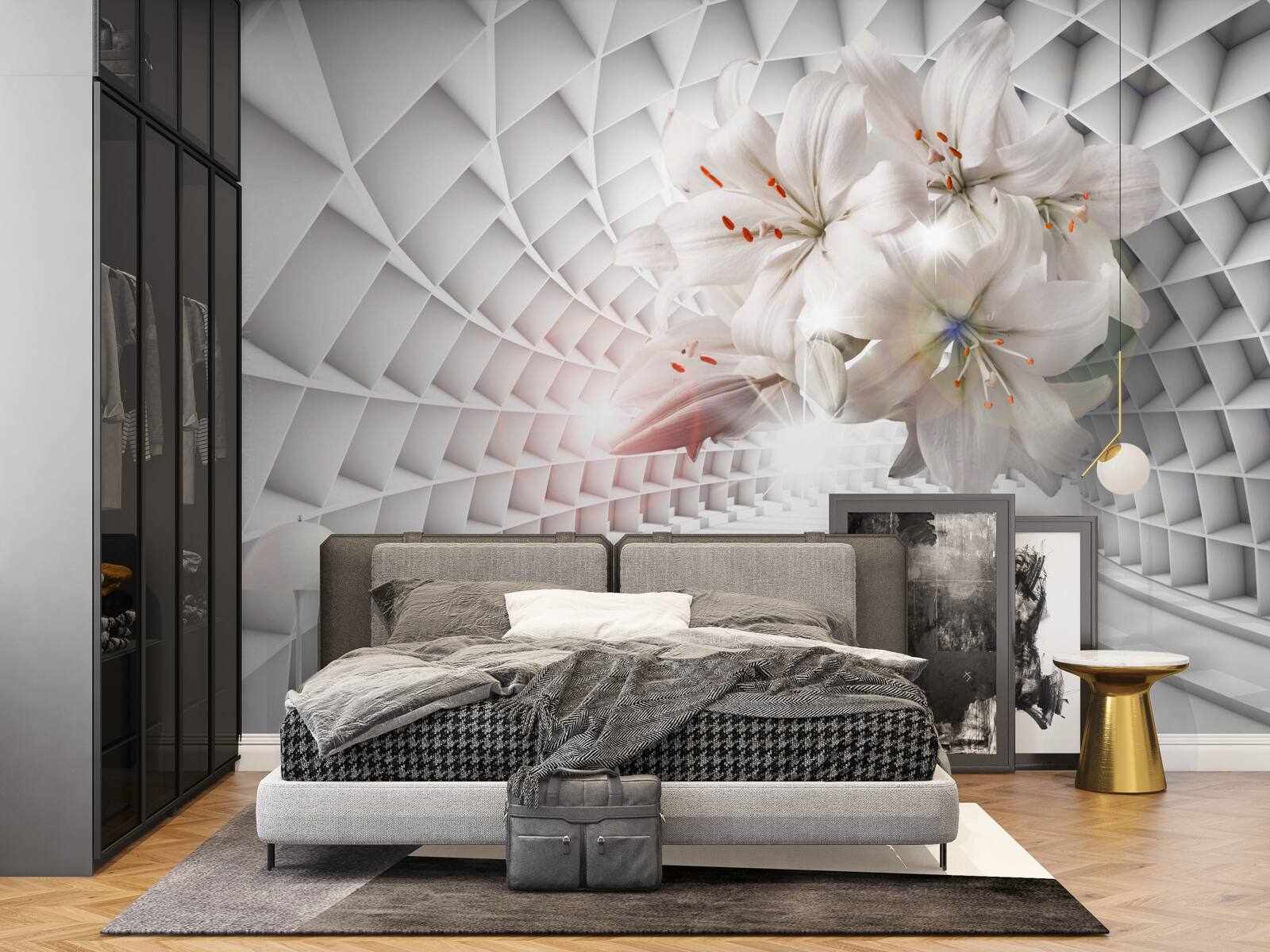 Фотошпалери коридор прикрашений ліліями