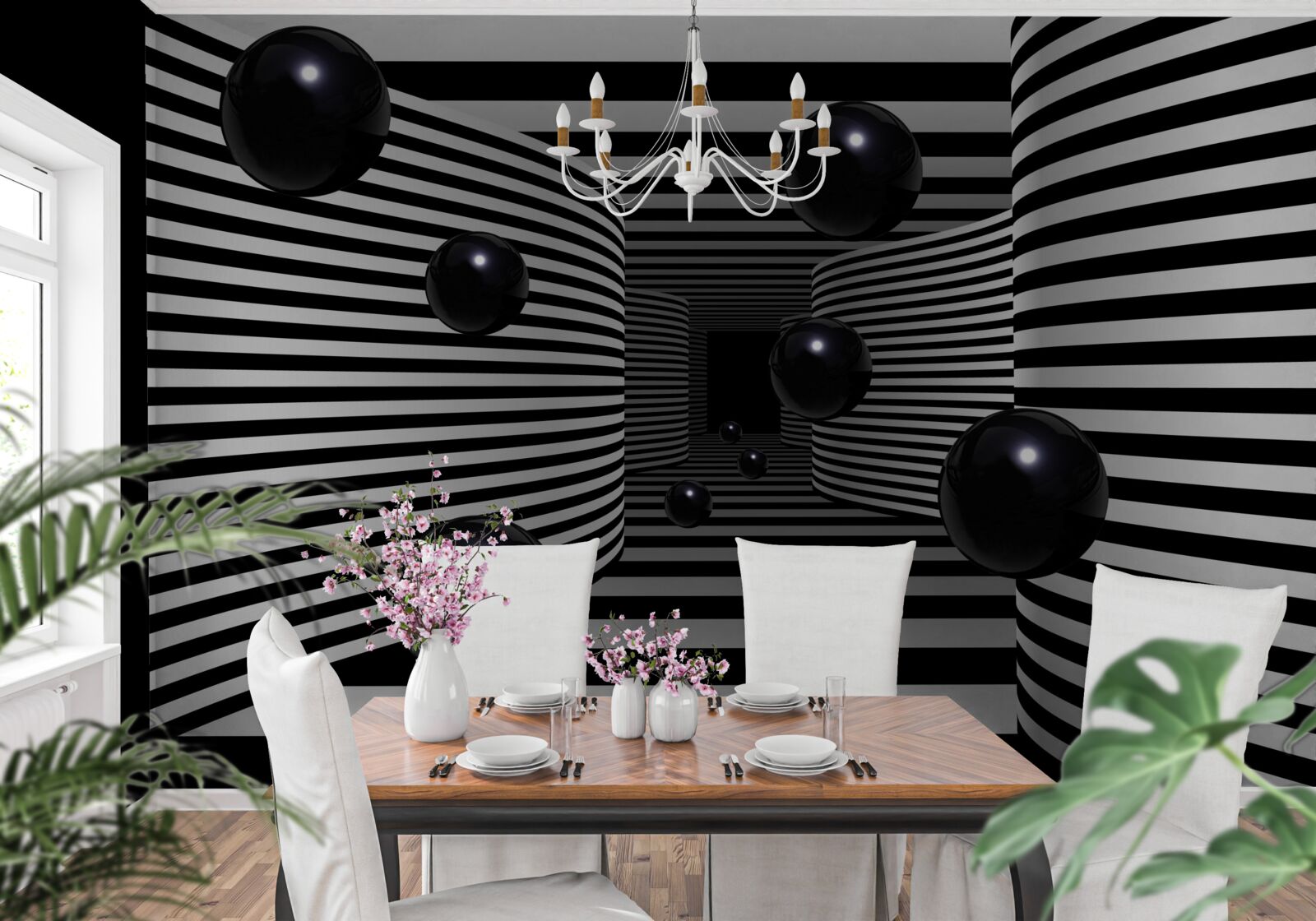 Фотошпалери чорні космічні кулі