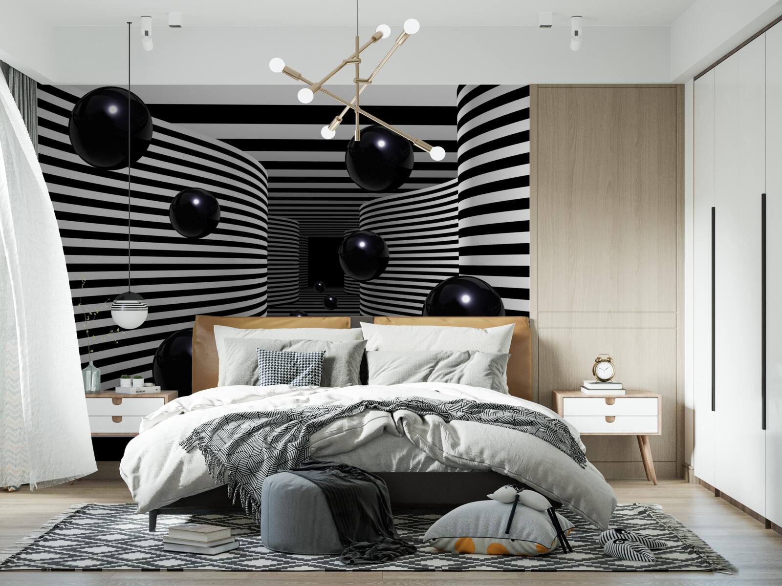 Фотошпалери чорні космічні кулі