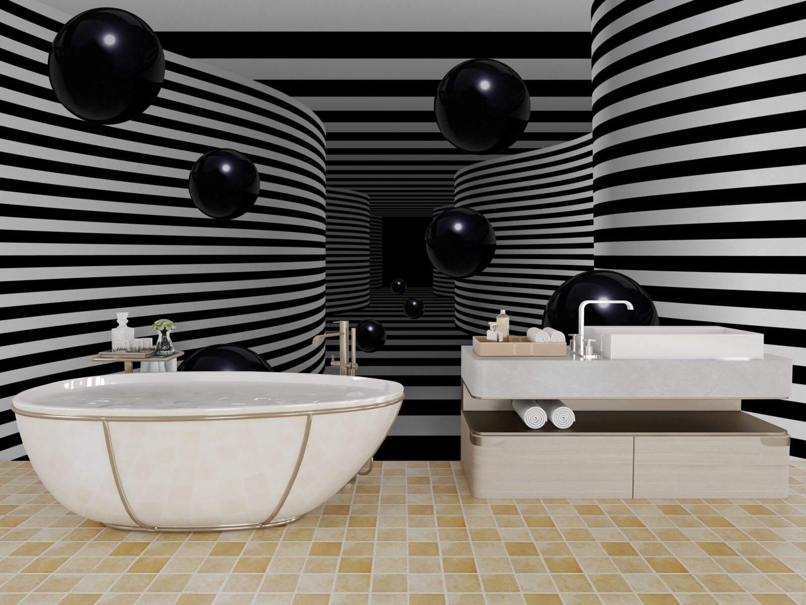 Фотошпалери чорні космічні кулі