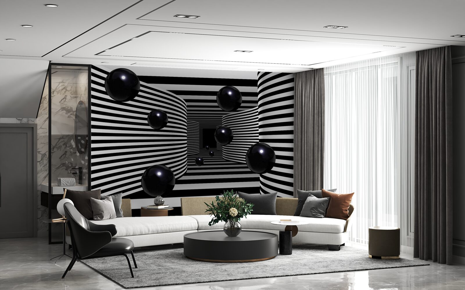 Фотошпалери чорні космічні кулі