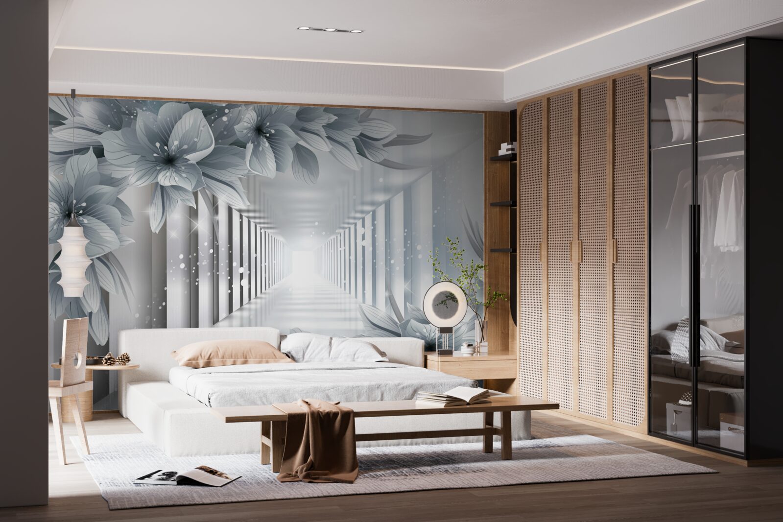 Фотошпалери нескінченний тунель і барвисті рослини