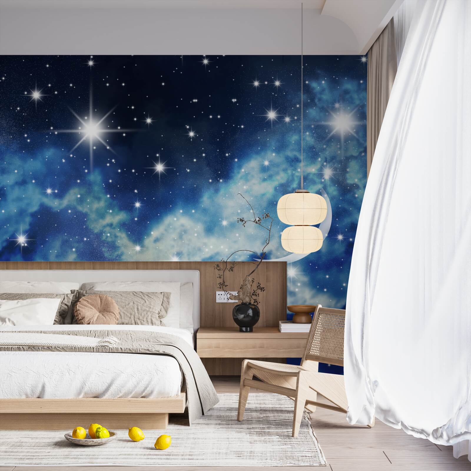 Фотошпалери Сценарій стелі з небом для спальні