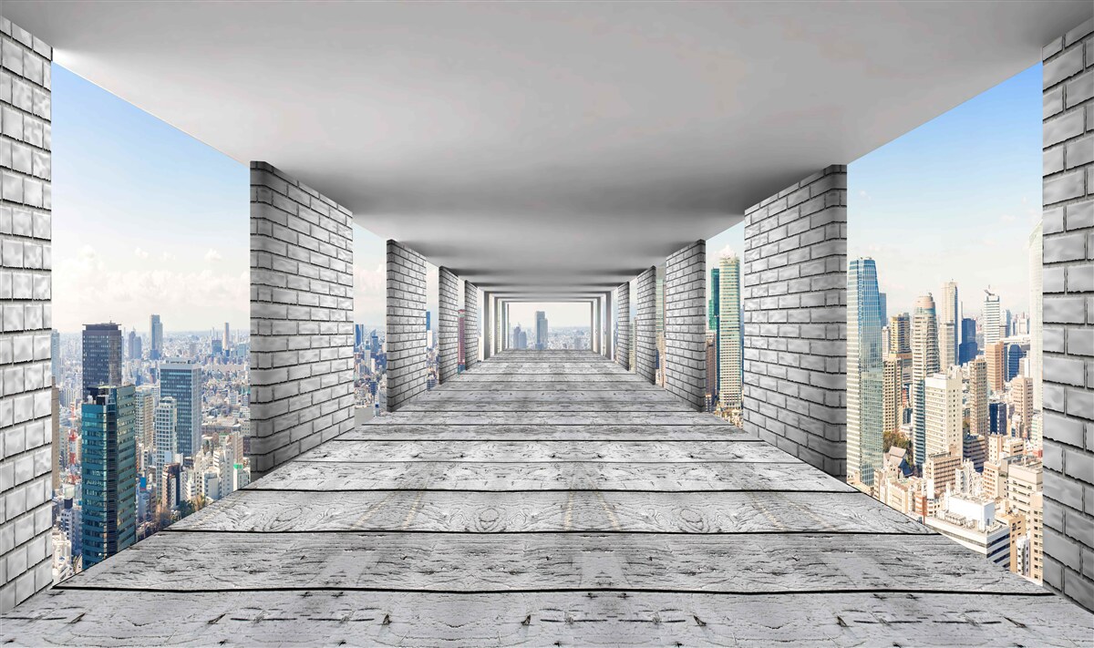 Фотошпалери метро, що відкриває панораму міста