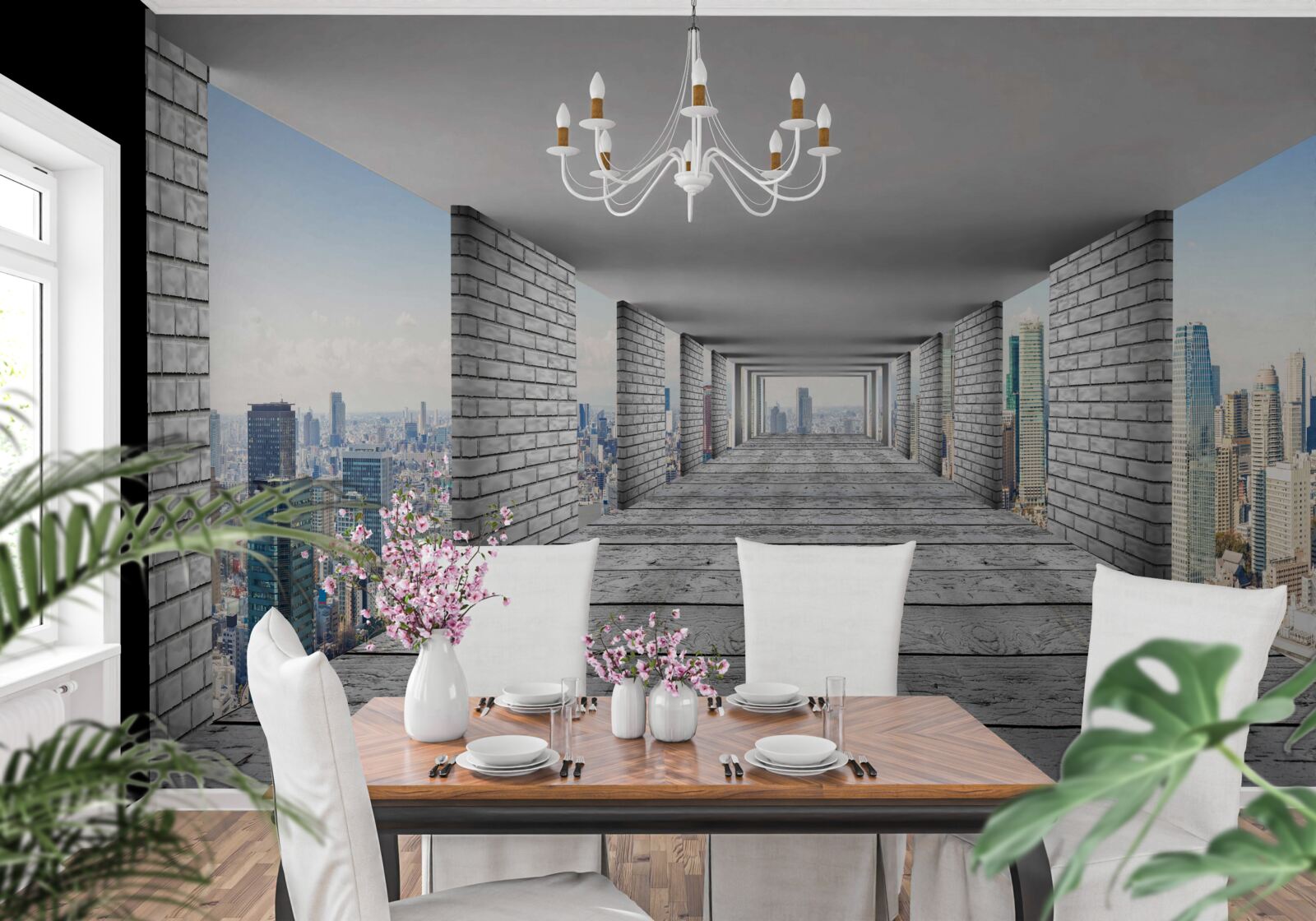 Фотошпалери метро, що відкриває панораму міста