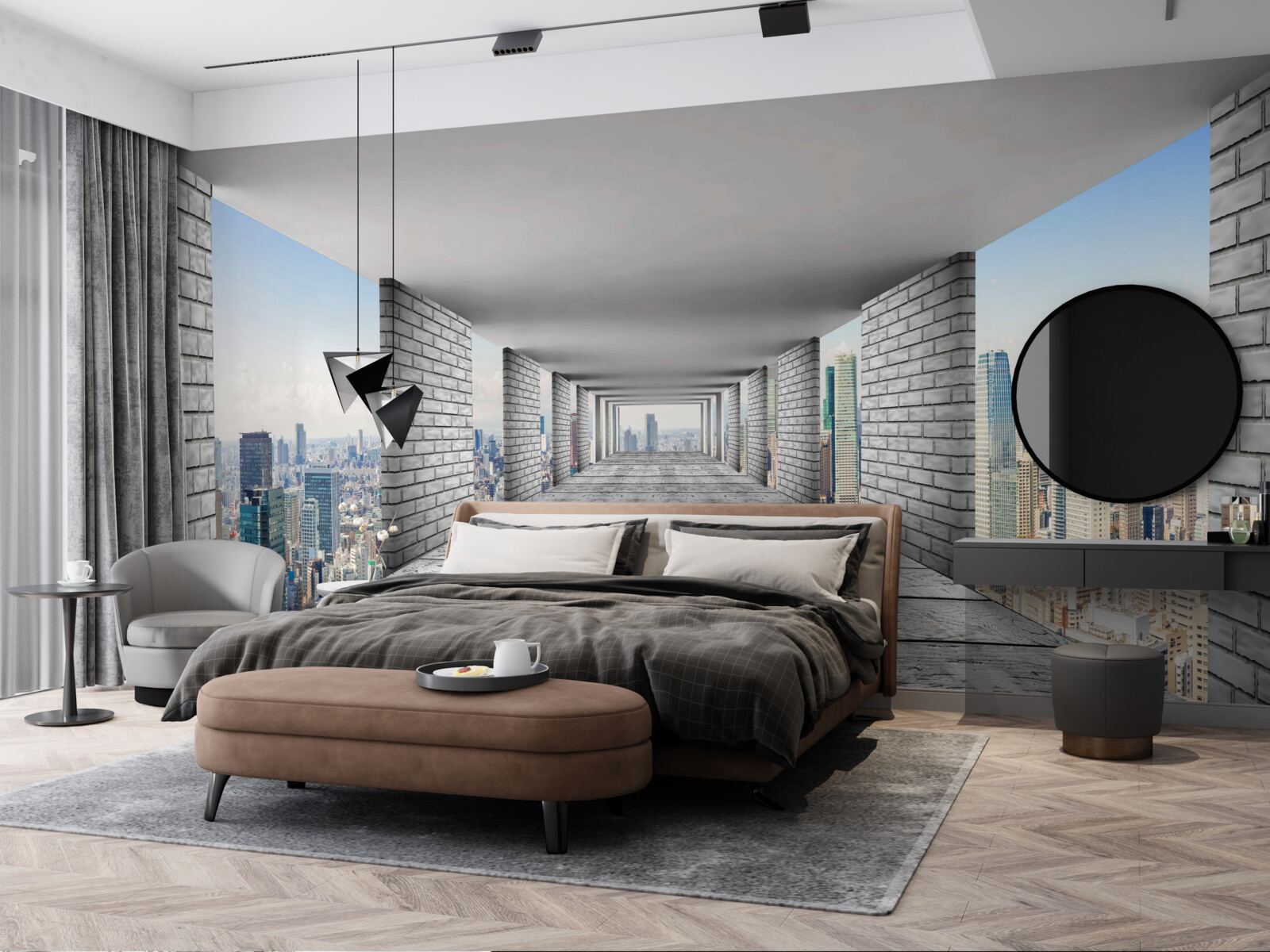 Фотошпалери метро, що відкриває панораму міста