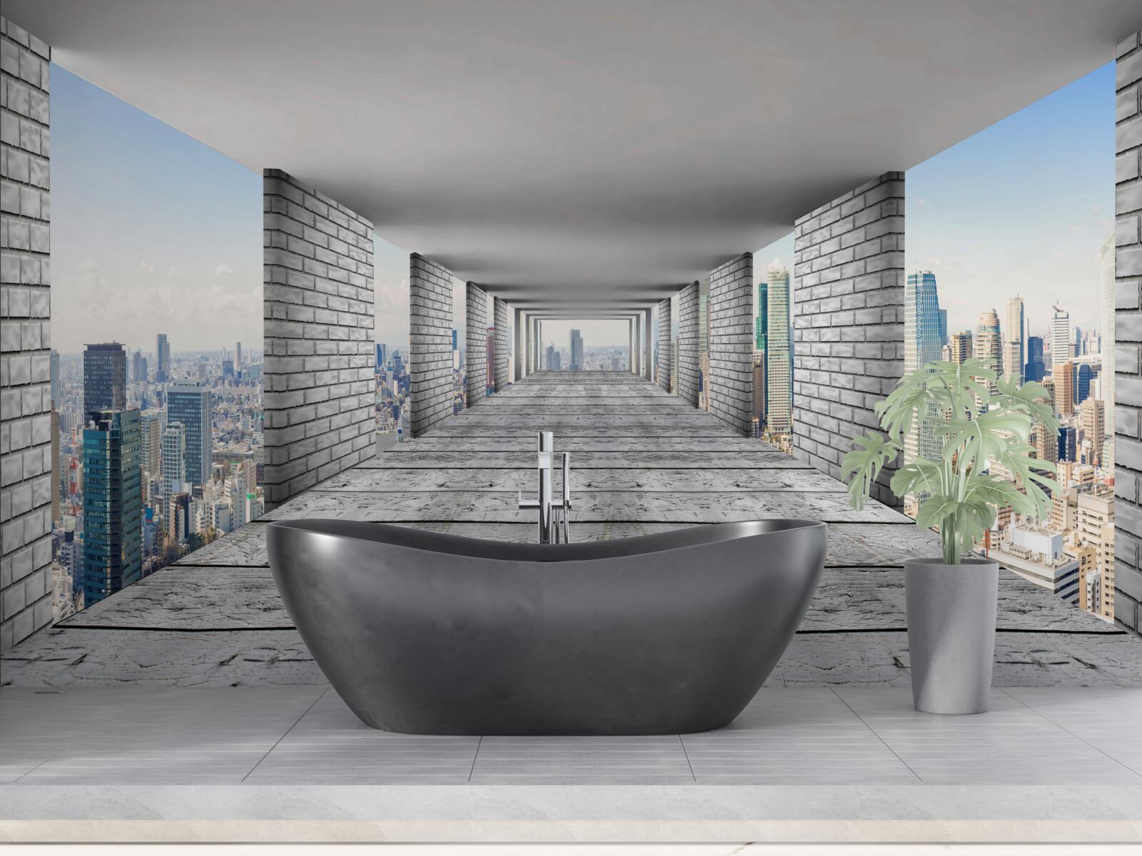 Фотошпалери метро, що відкриває панораму міста