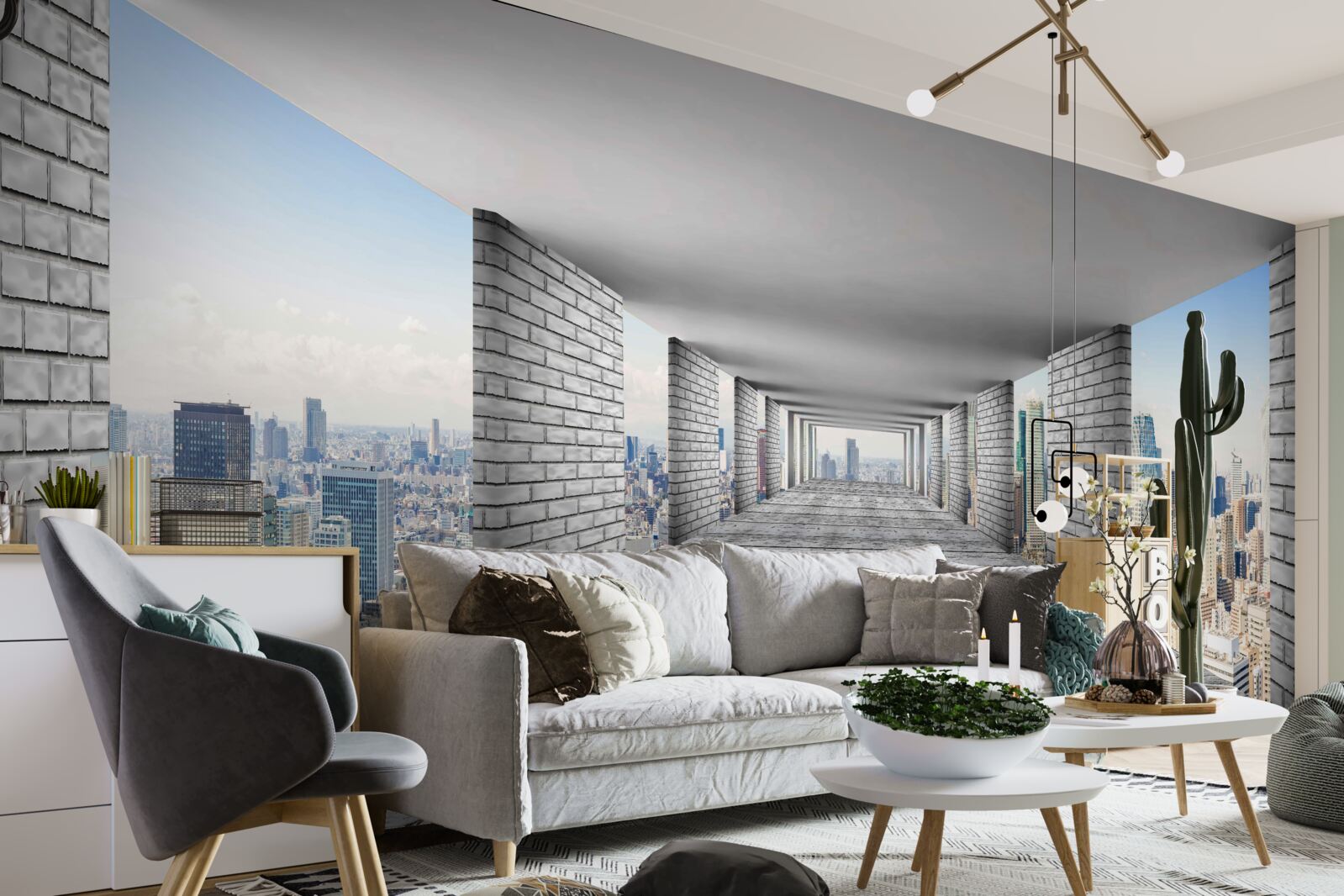 Фотошпалери метро, що відкриває панораму міста