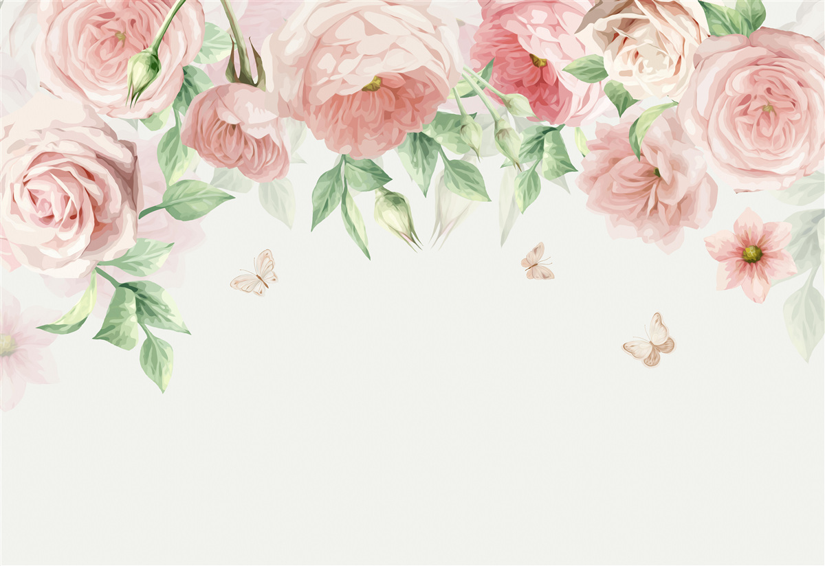 Фотошпалери квіти, намальовані аквареллю