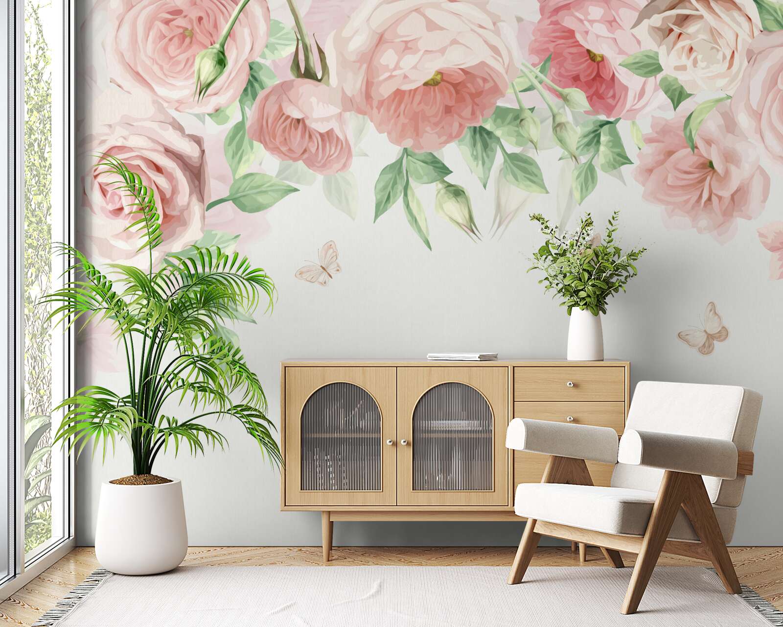 Фотошпалери квіти, намальовані аквареллю