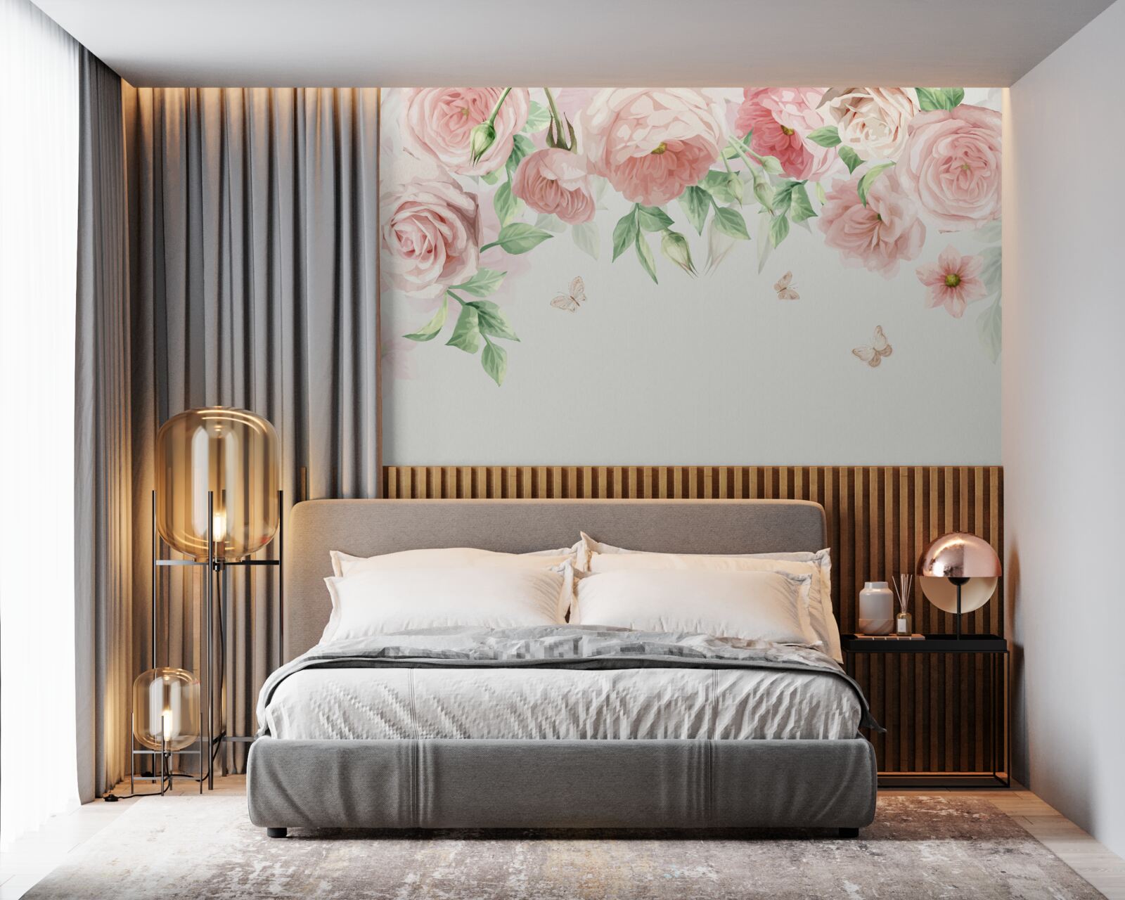 Фотошпалери квіти, намальовані аквареллю