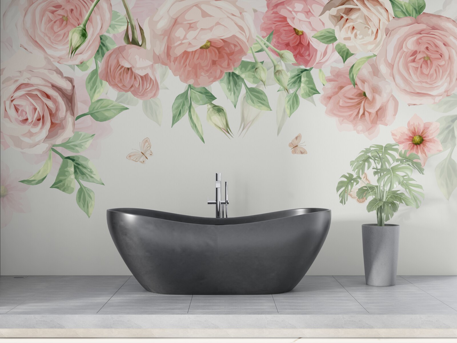 Фотошпалери квіти, намальовані аквареллю