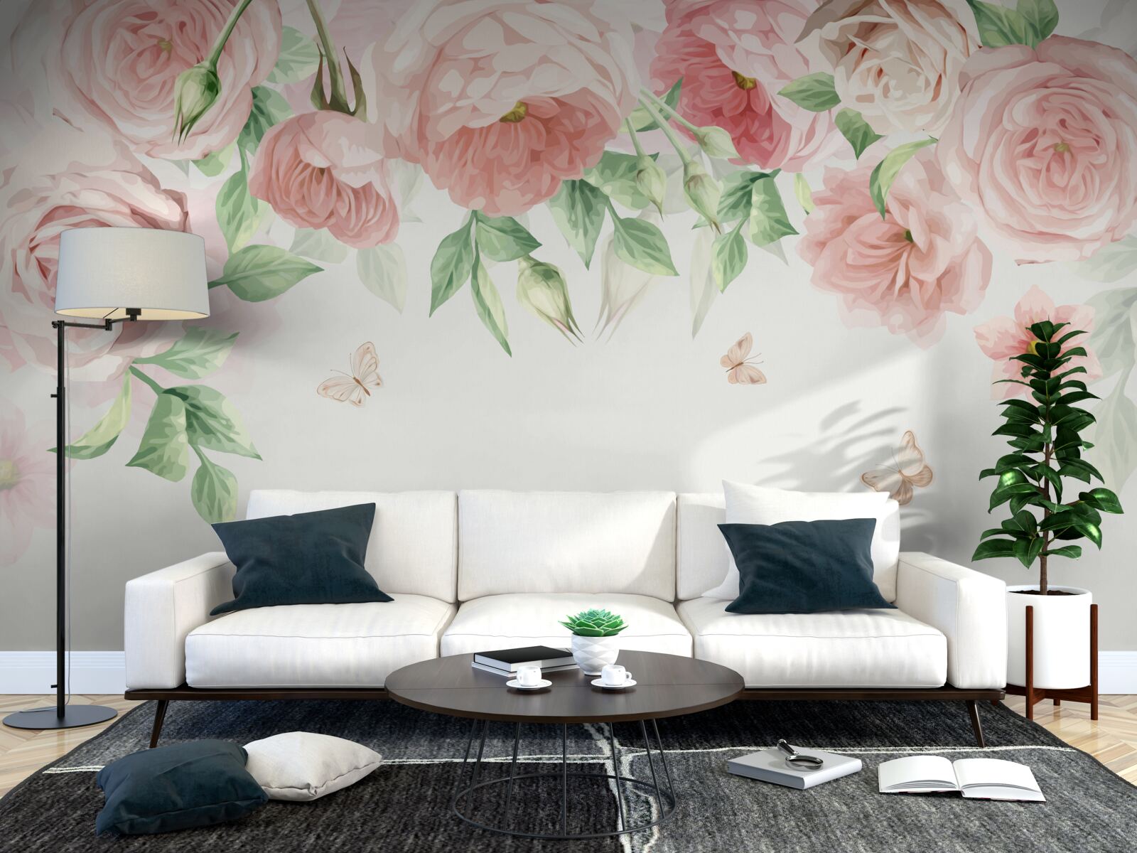 Фотошпалери квіти, намальовані аквареллю