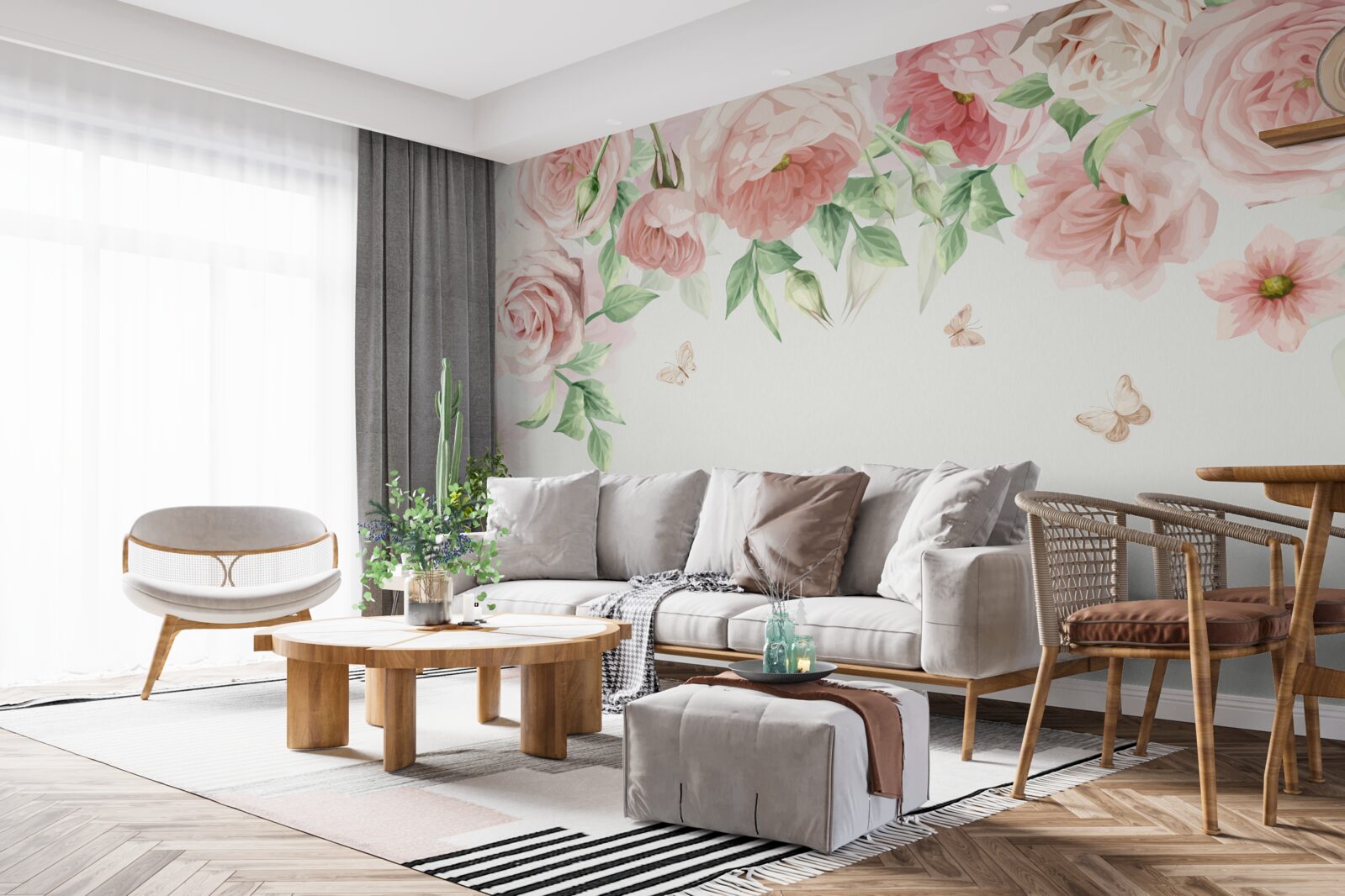 Фотошпалери квіти, намальовані аквареллю