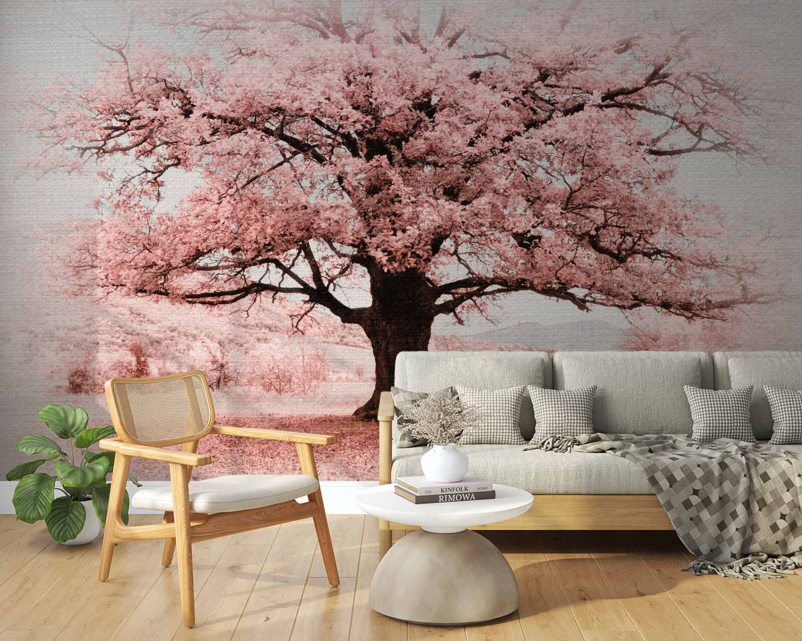 Фотошпалери пейзаж у відтінках рожевого