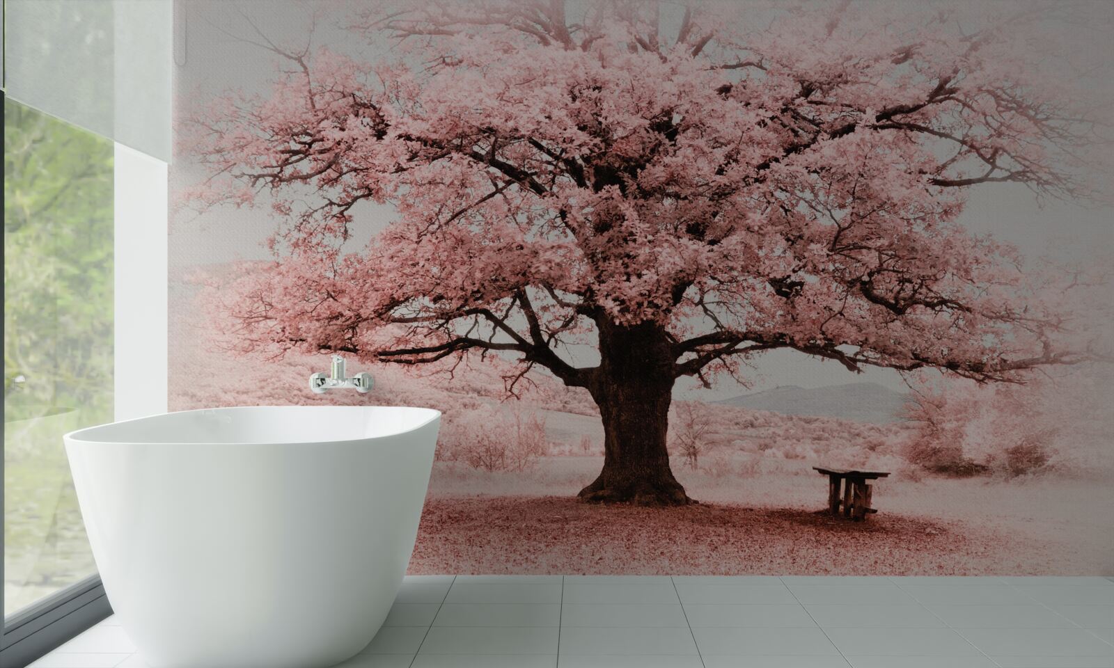 Фотошпалери пейзаж у відтінках рожевого