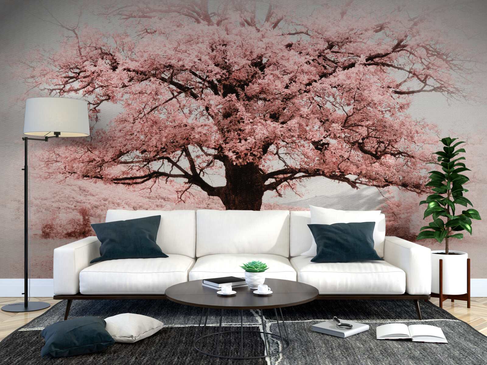 Фотошпалери пейзаж у відтінках рожевого