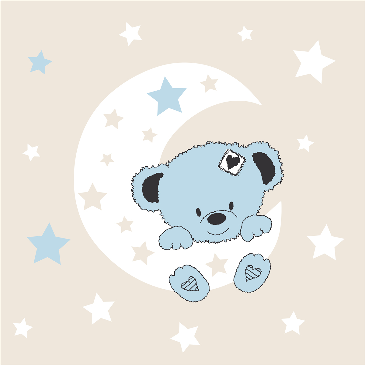 Фотошпалери ведмежатко чіпляється за місяць