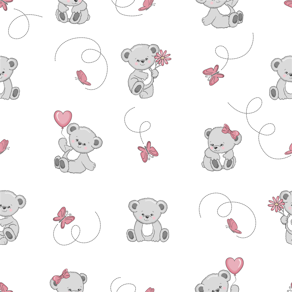 Фотошпалери милі сірі ведмедики