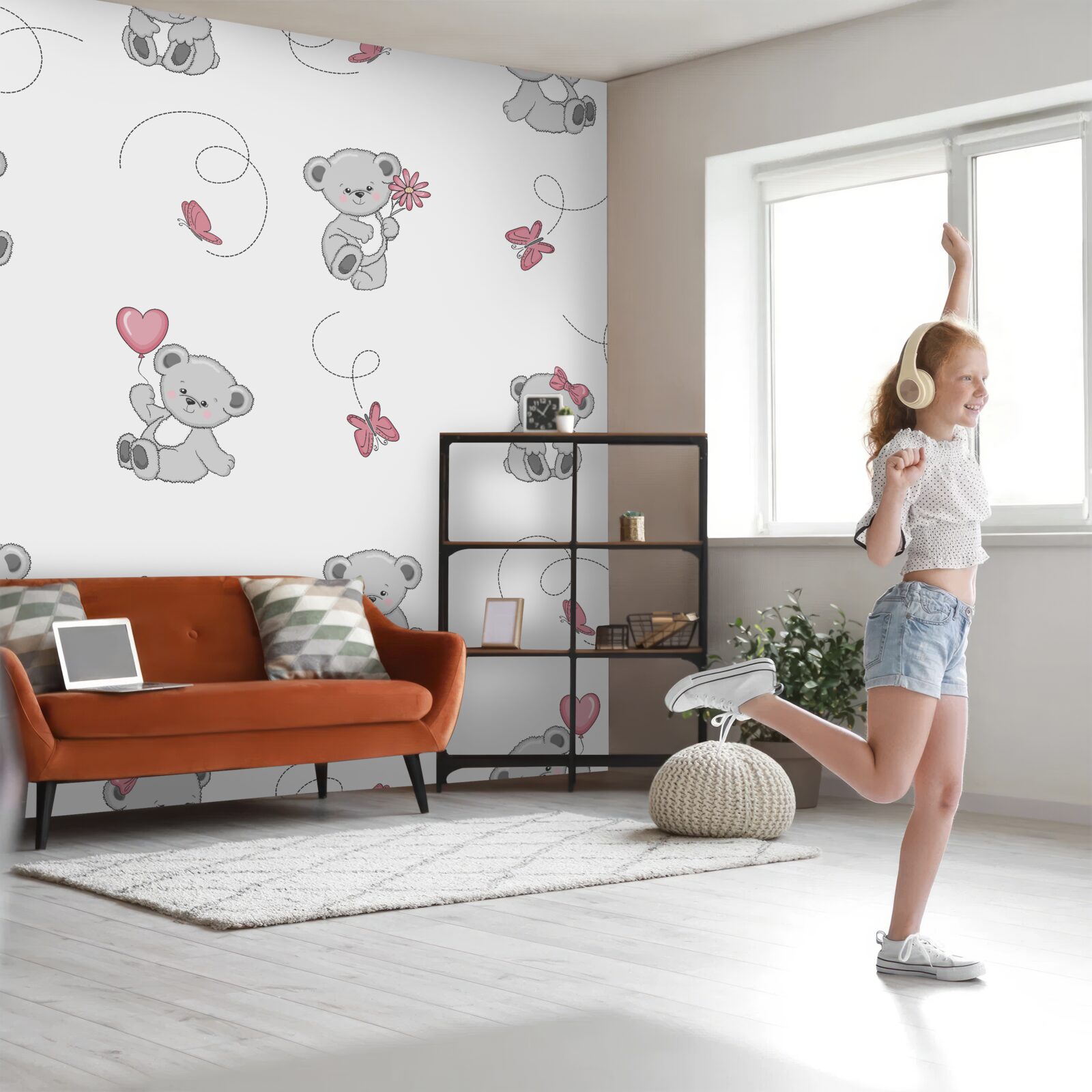 Фотошпалери милі сірі ведмедики