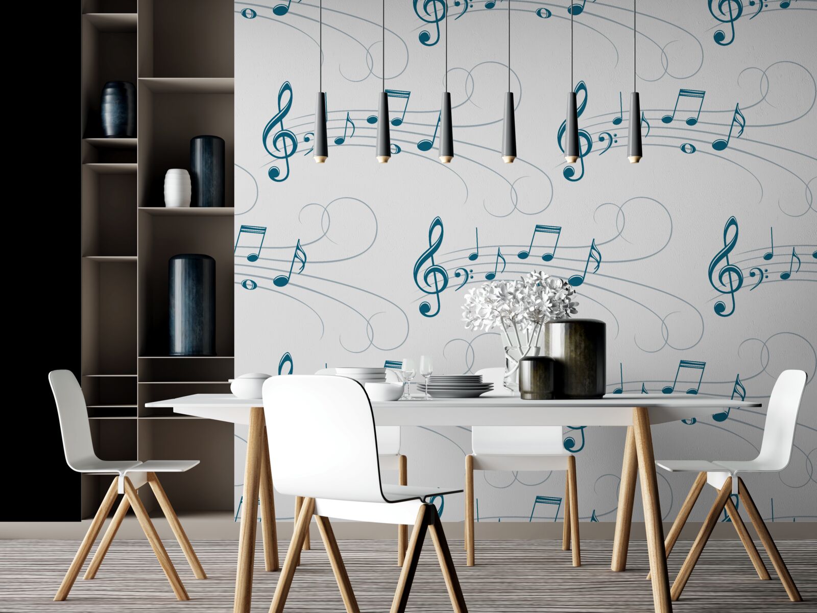 Фотошпалери музичні записи зі скрипковим ключем