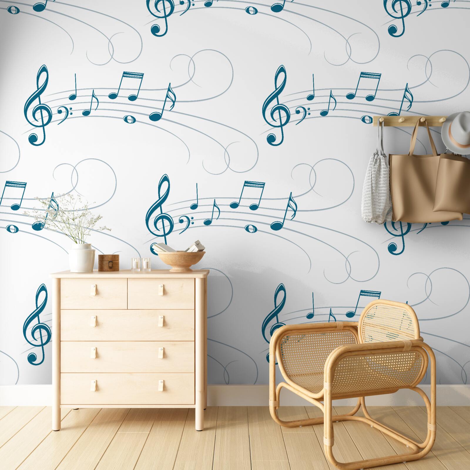 Фотошпалери музичні записи зі скрипковим ключем