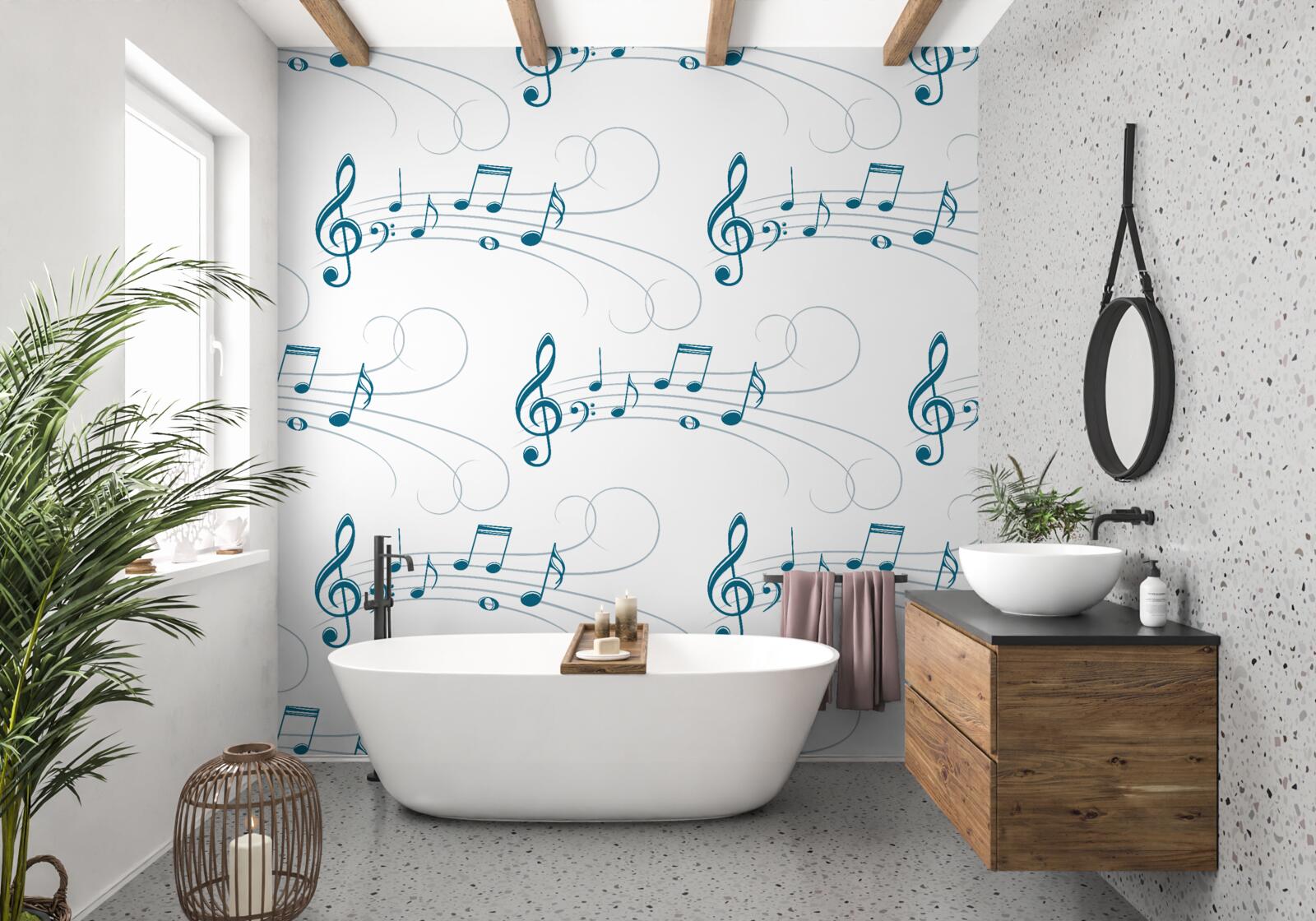 Фотошпалери музичні записи зі скрипковим ключем