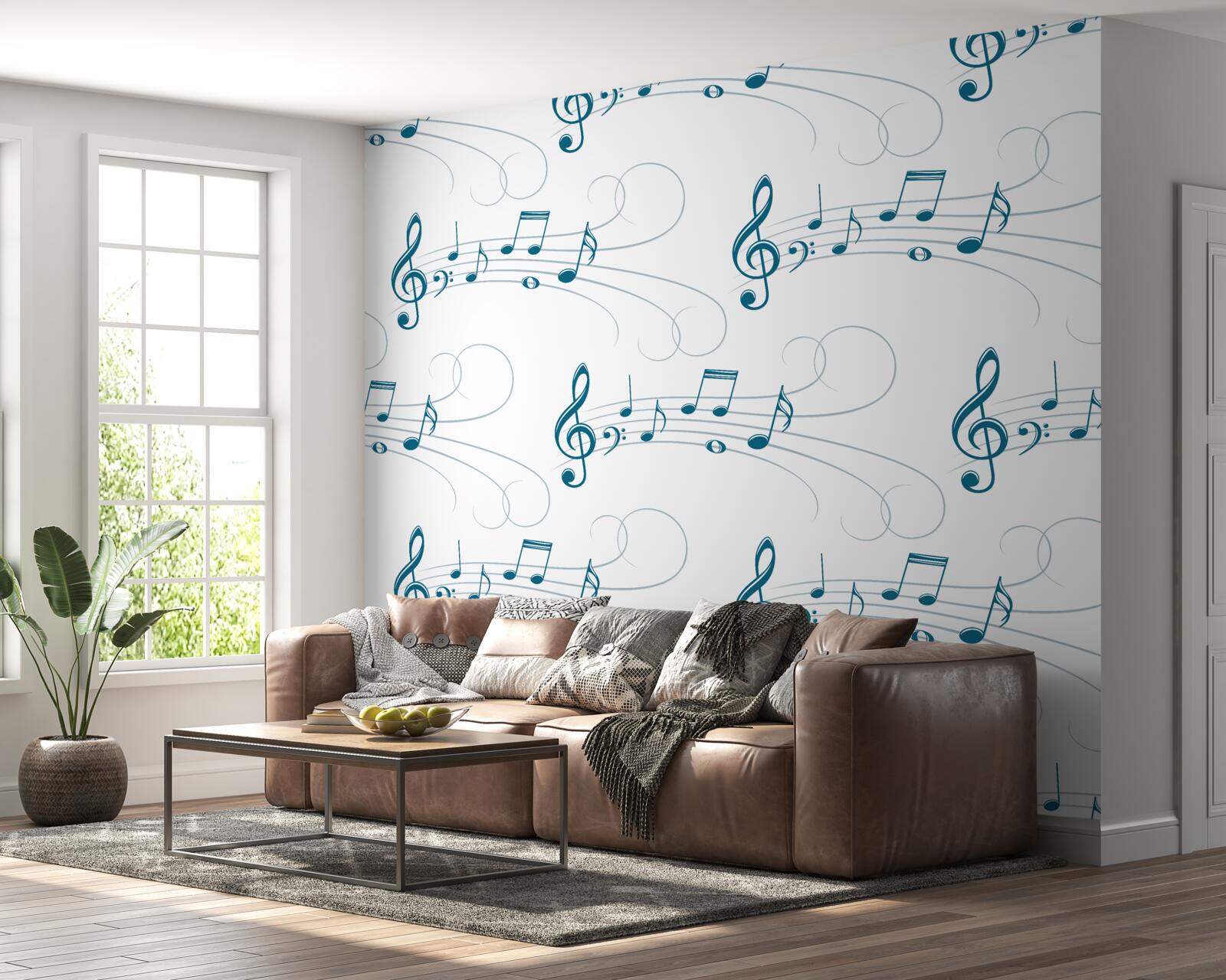 Фотошпалери музичні записи зі скрипковим ключем