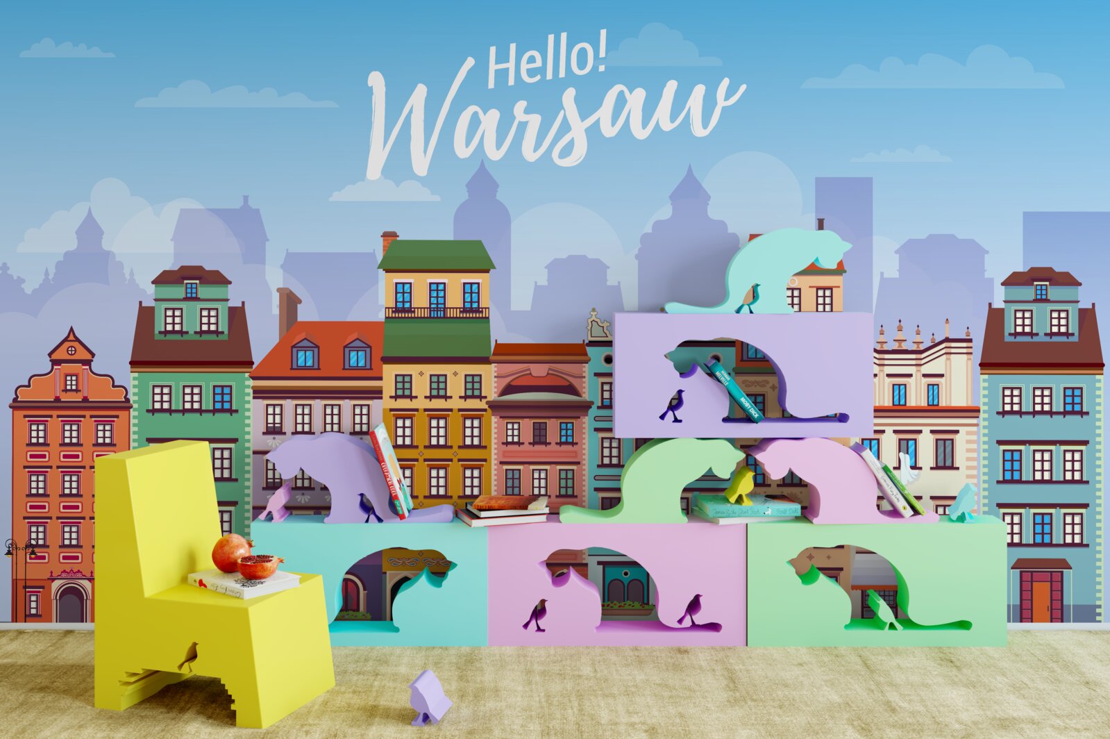 Фотошпалери яскраві будівлі у варшаві