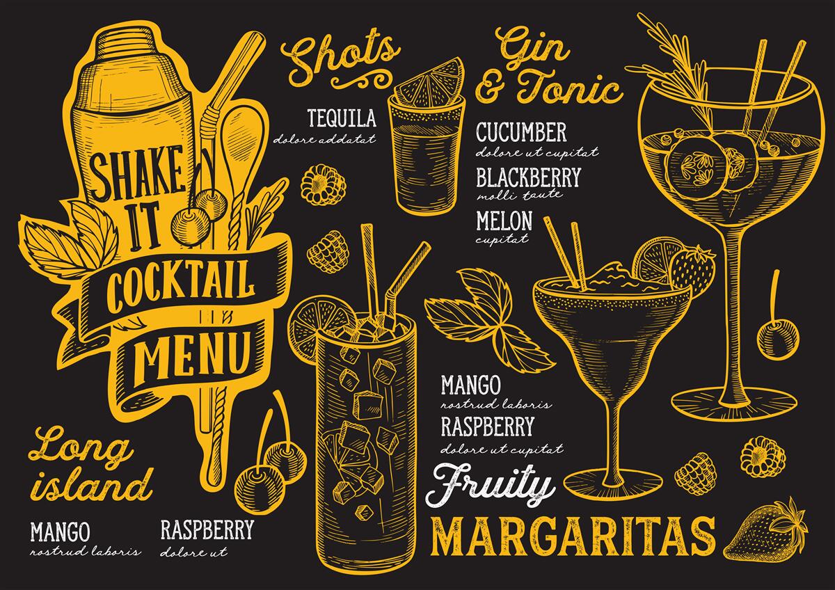 Фотошпалери коктейльне меню