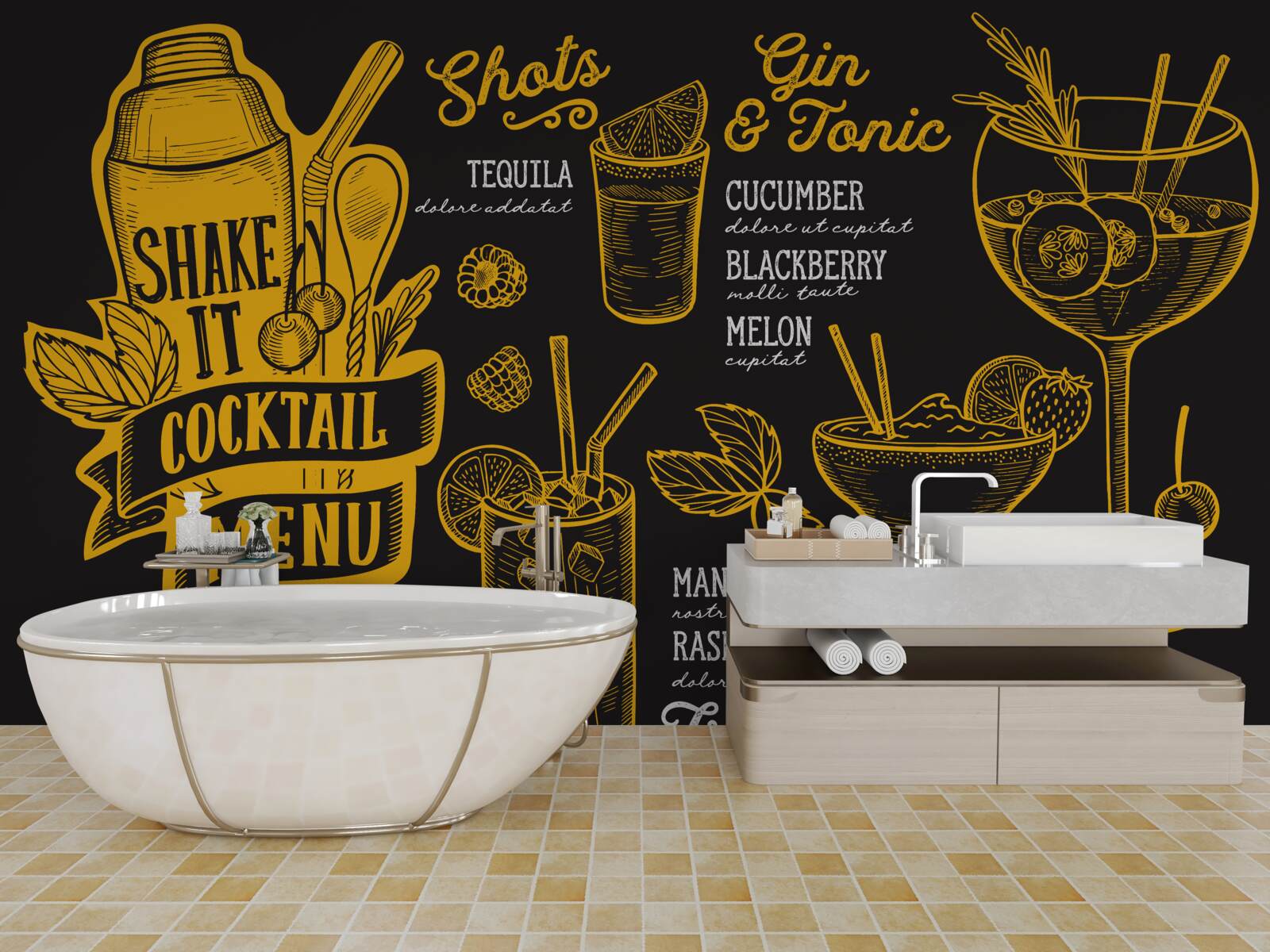 Фотошпалери коктейльне меню