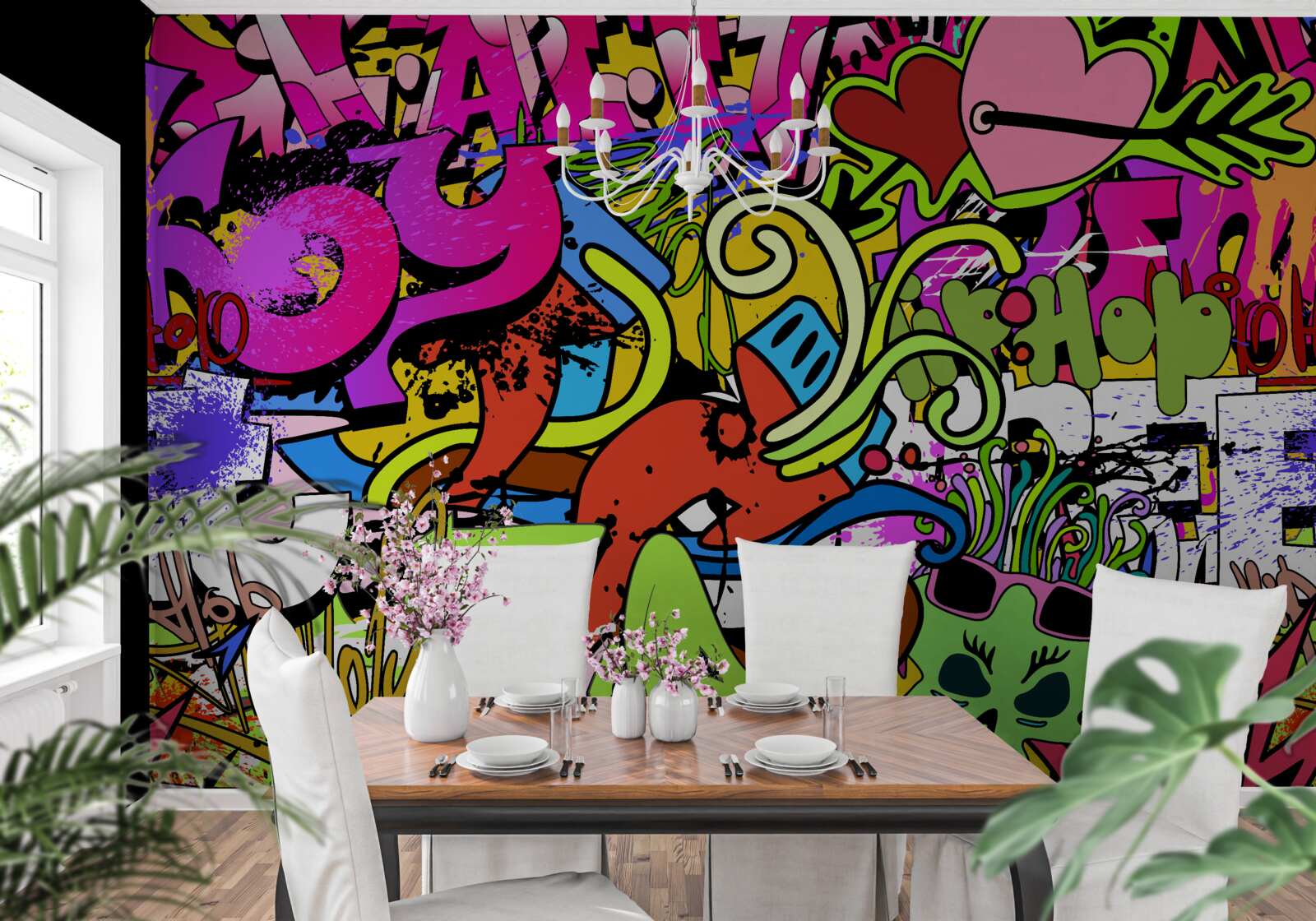 Фотошпалери графіті на вулицях