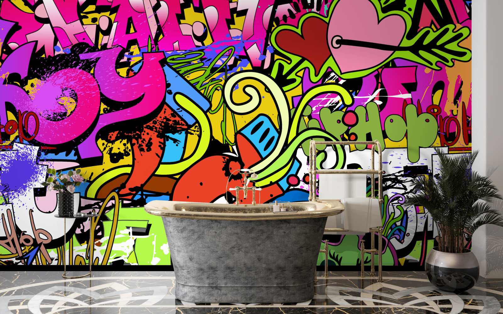 Фотошпалери графіті на вулицях