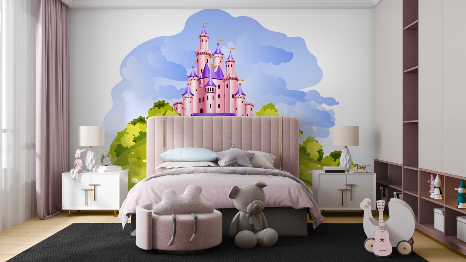 Фотошпалери замок рожевий