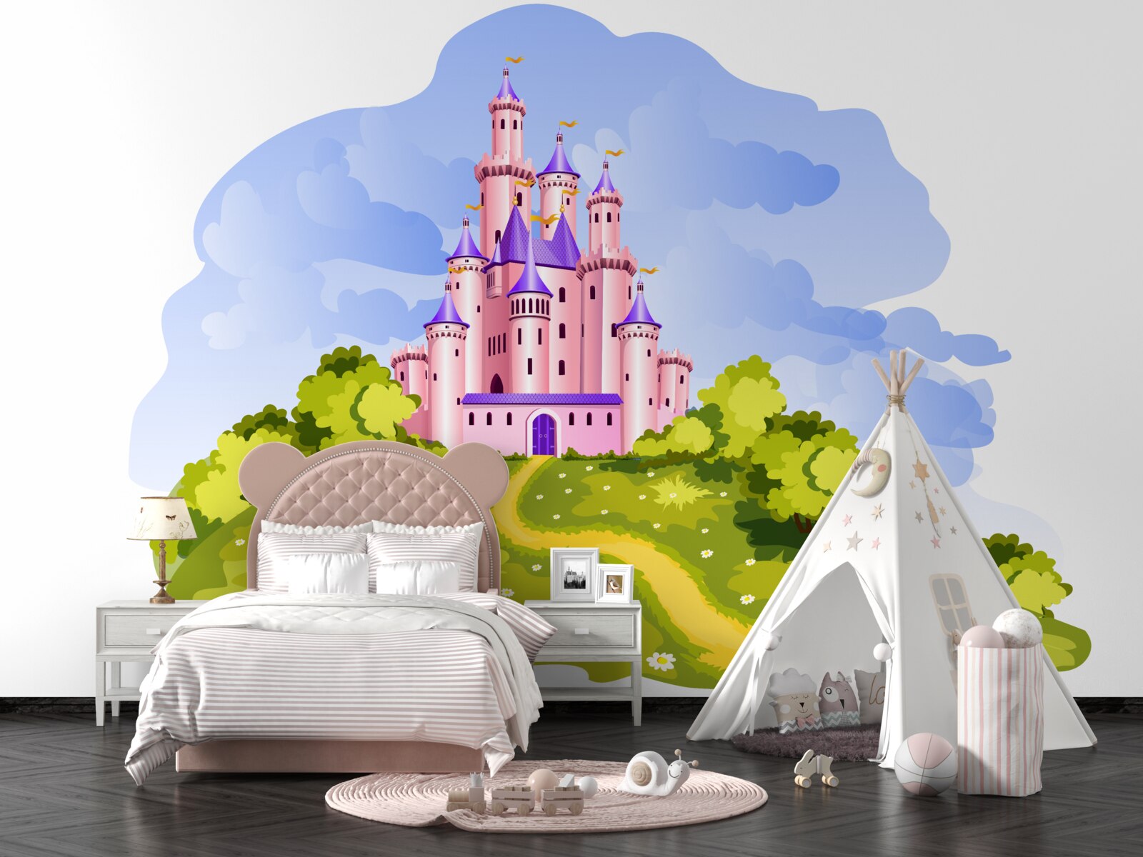 Фотошпалери замок рожевий