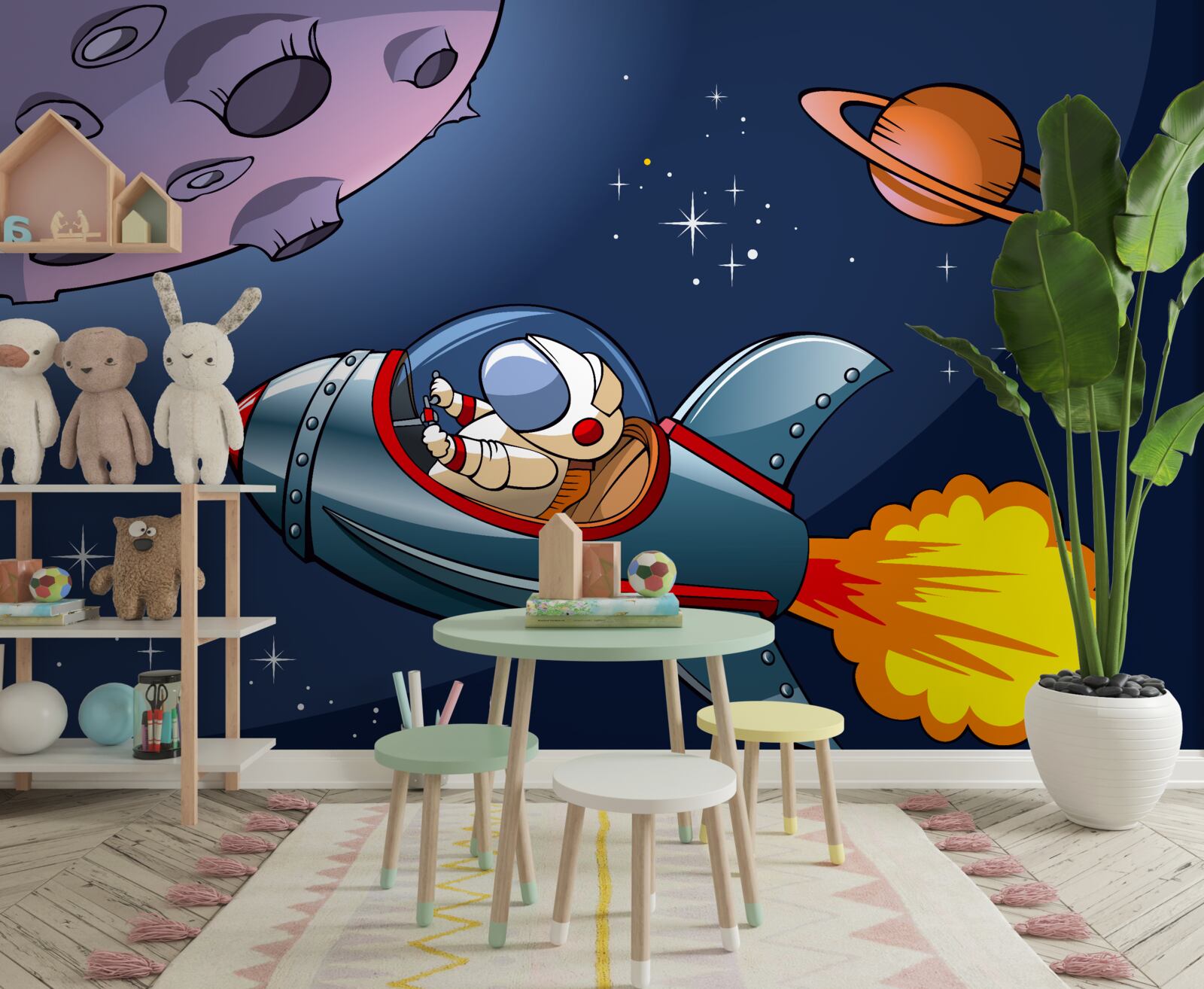 Фотошпалери астронавт летить на космічному кораблі