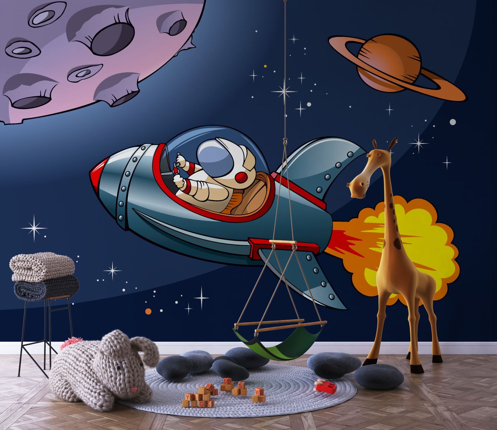 Фотошпалери астронавт летить на космічному кораблі