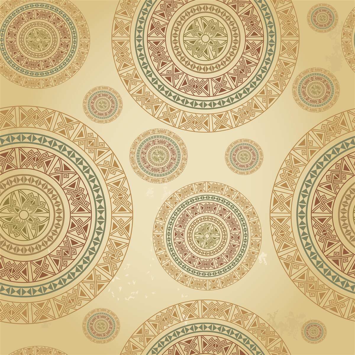 Фотошпалери світло-коричневі фігурки з етнічним мотивом