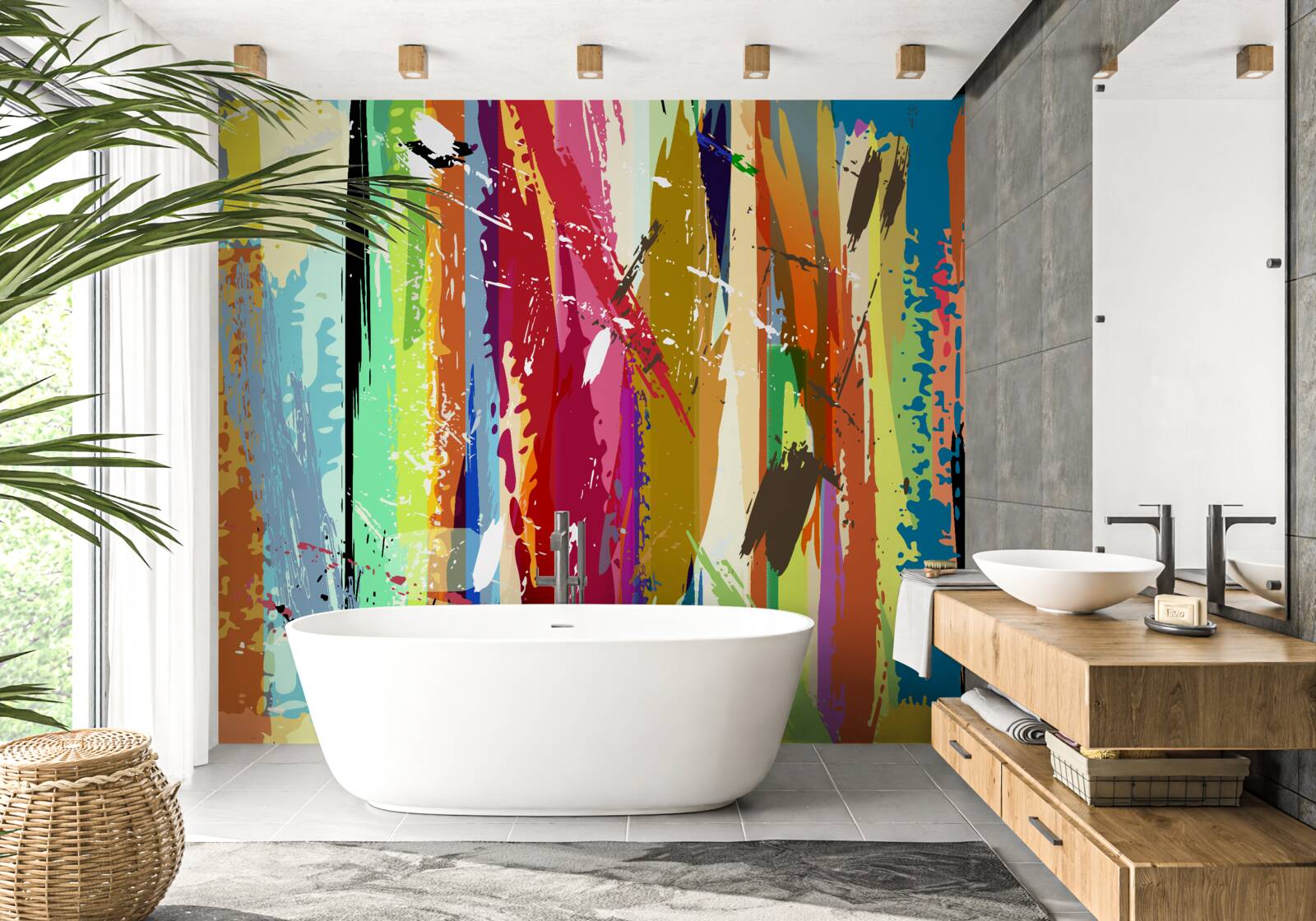 Фотошпалери насичені кольори по вертикалі