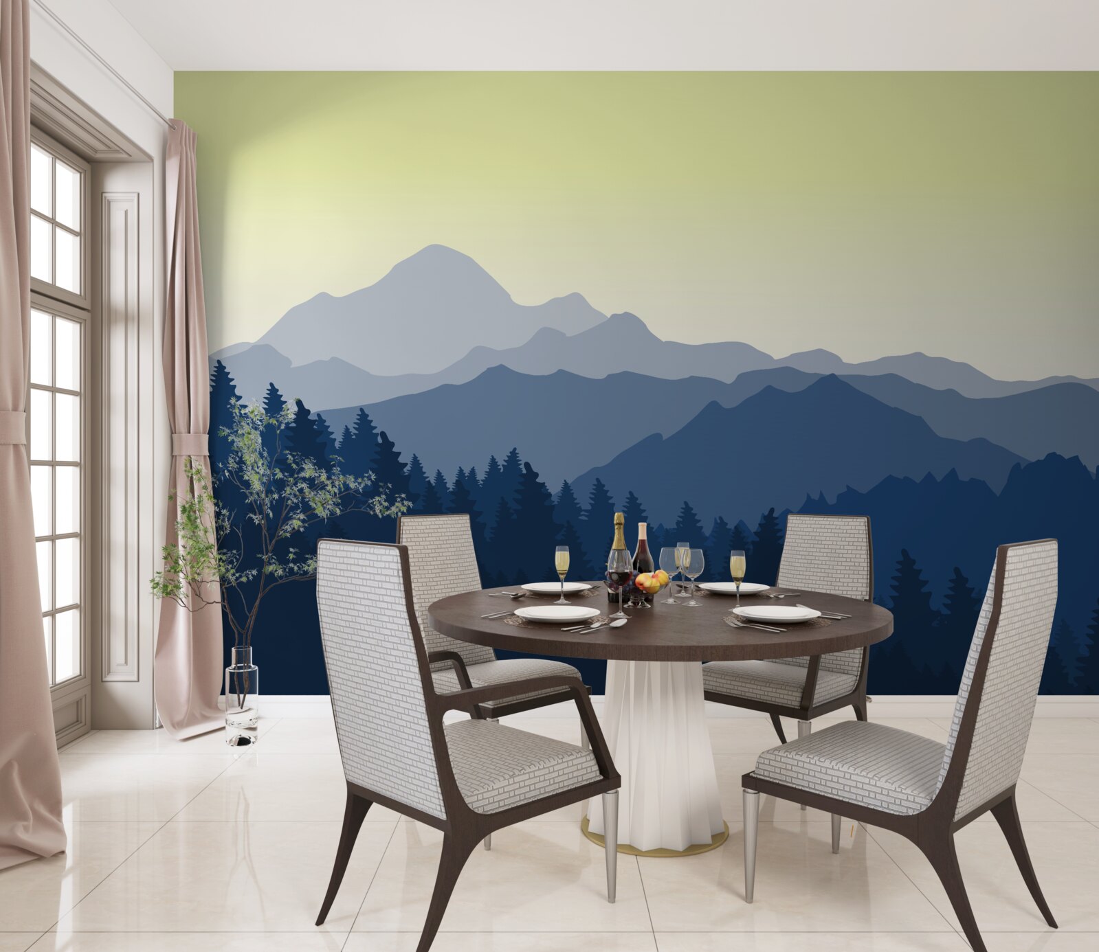 Фотошпалери туманні гори