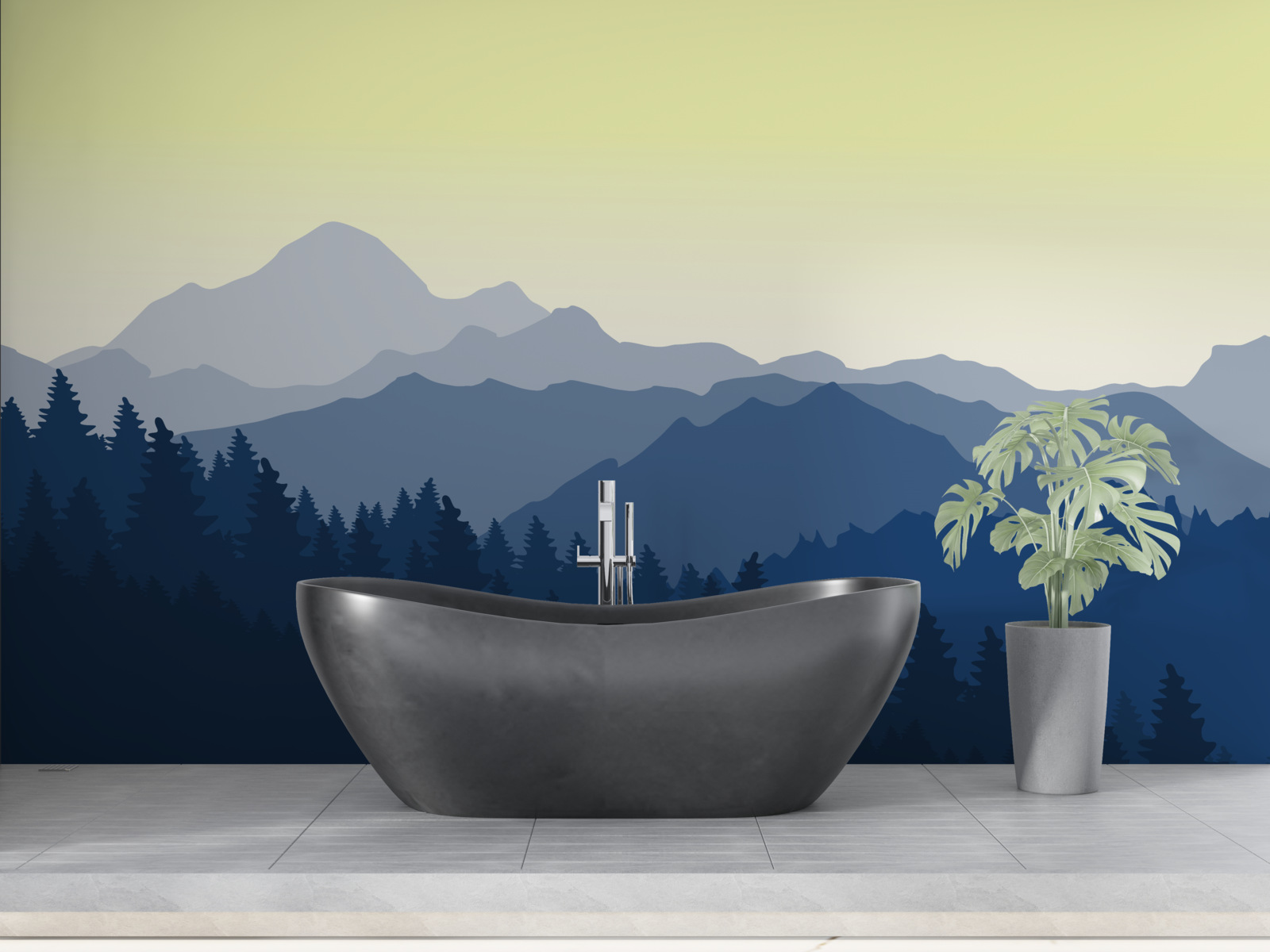 Фотошпалери туманні гори