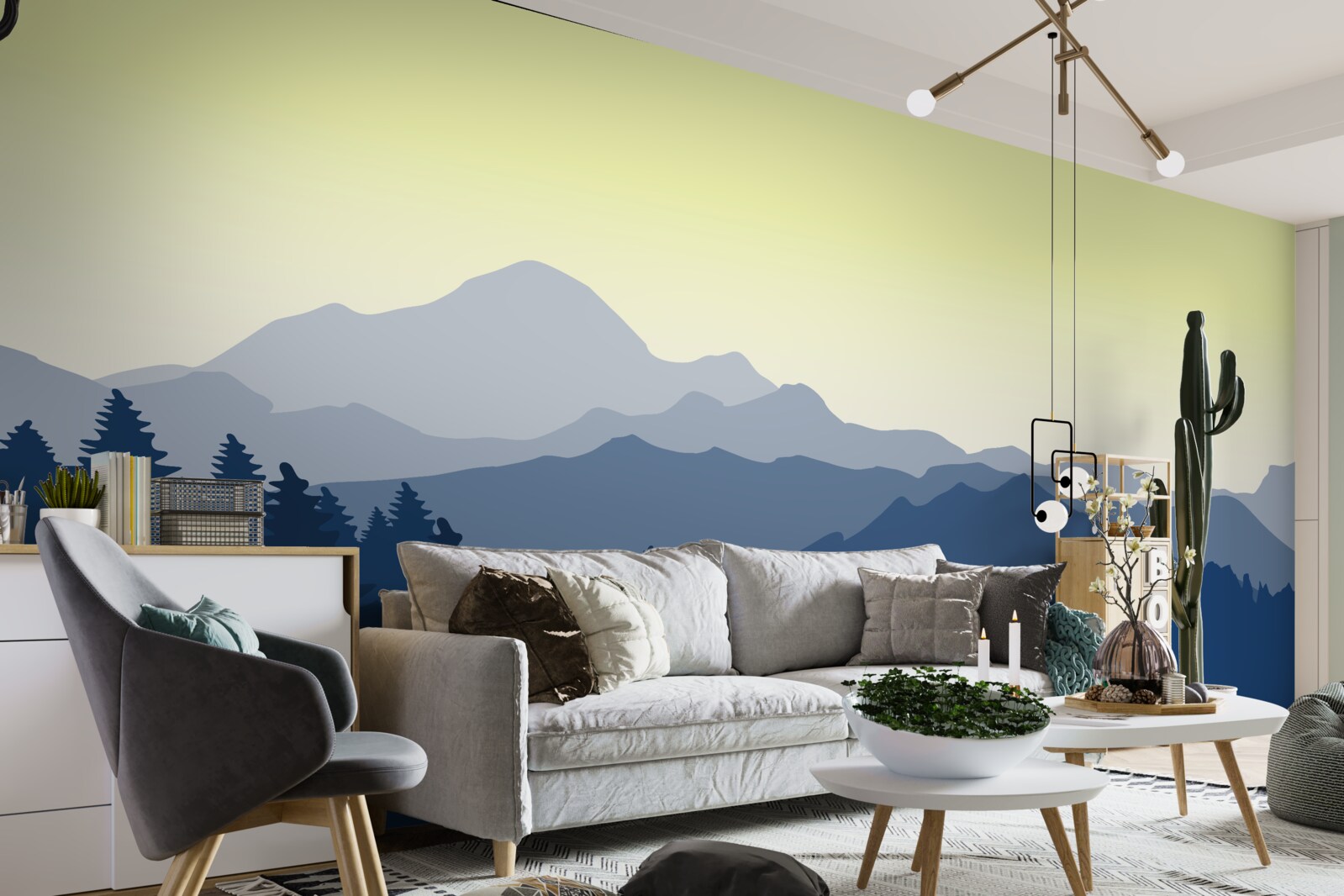 Фотошпалери туманні гори