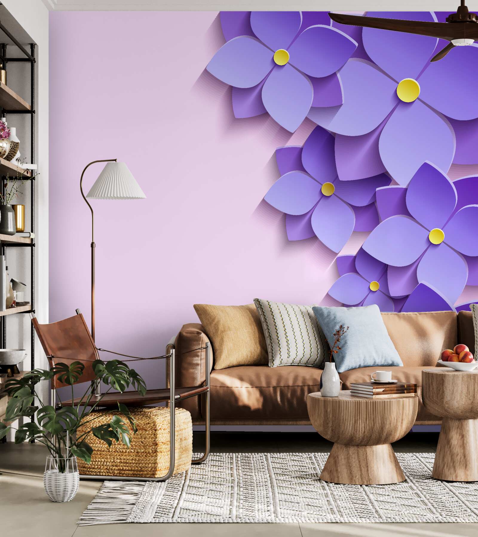 Фотошпалери фіолетові квіткові бруньки на поверхні води