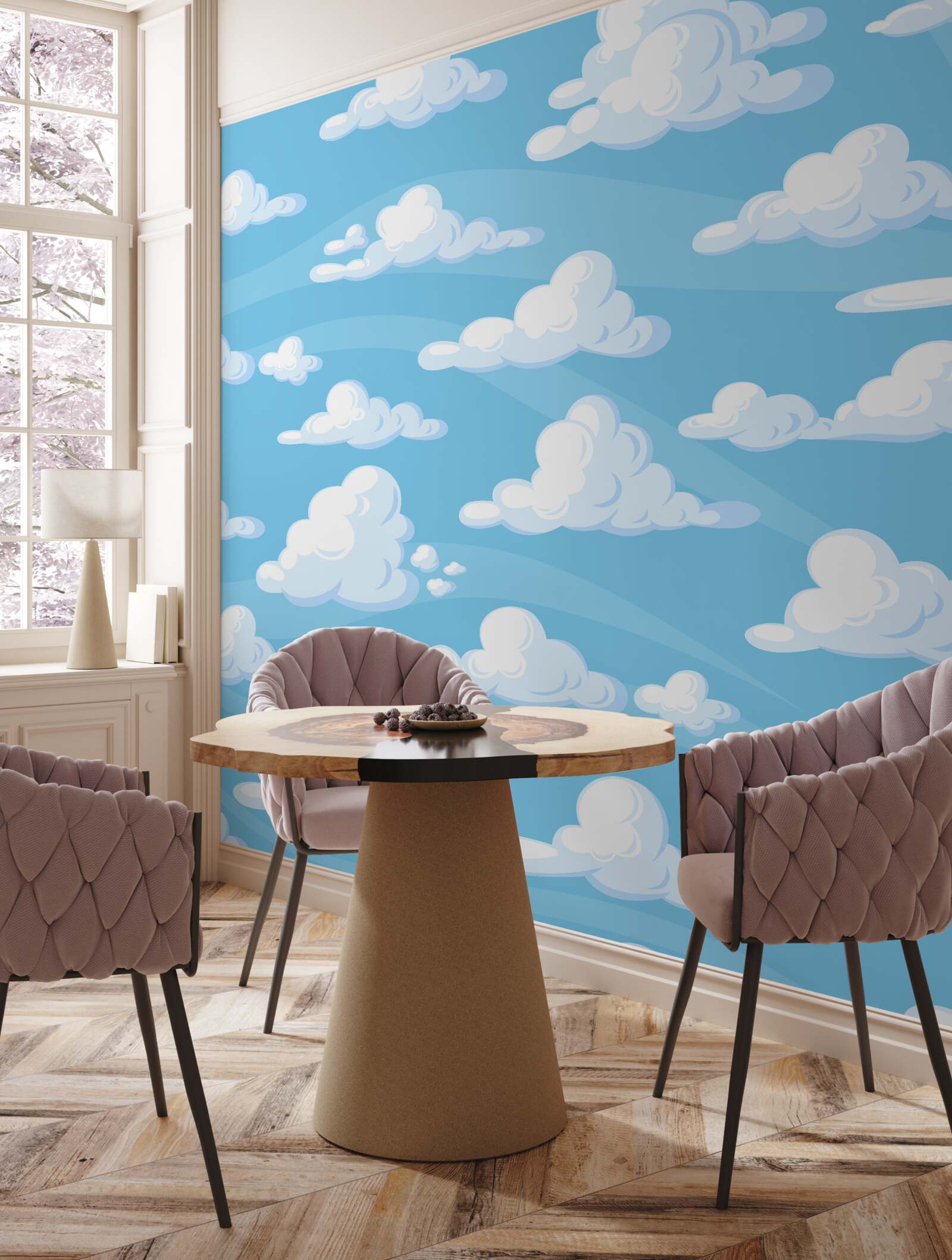 Фотошпалери хмари, що пливуть у блакитному небі