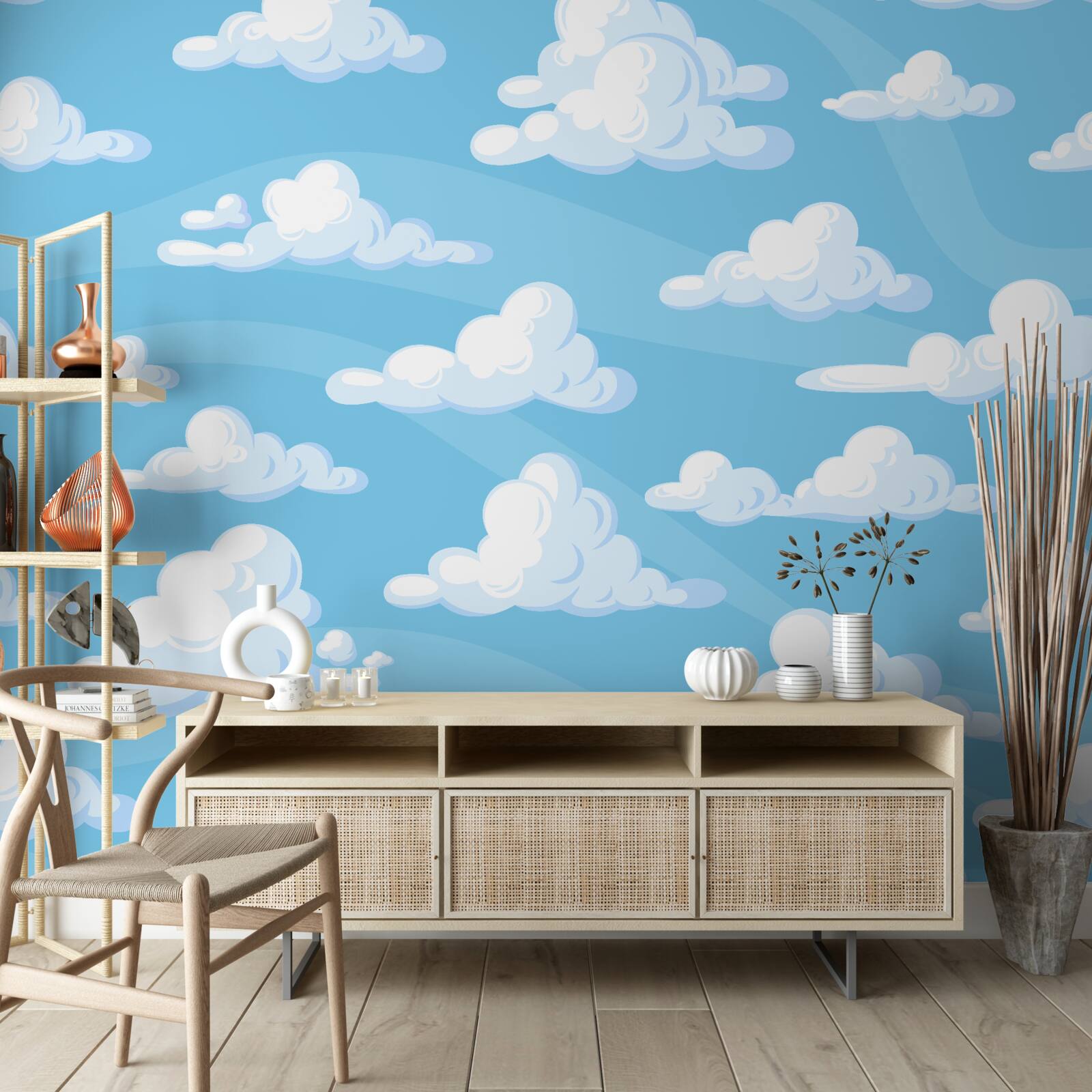 Фотошпалери хмари, що пливуть у блакитному небі