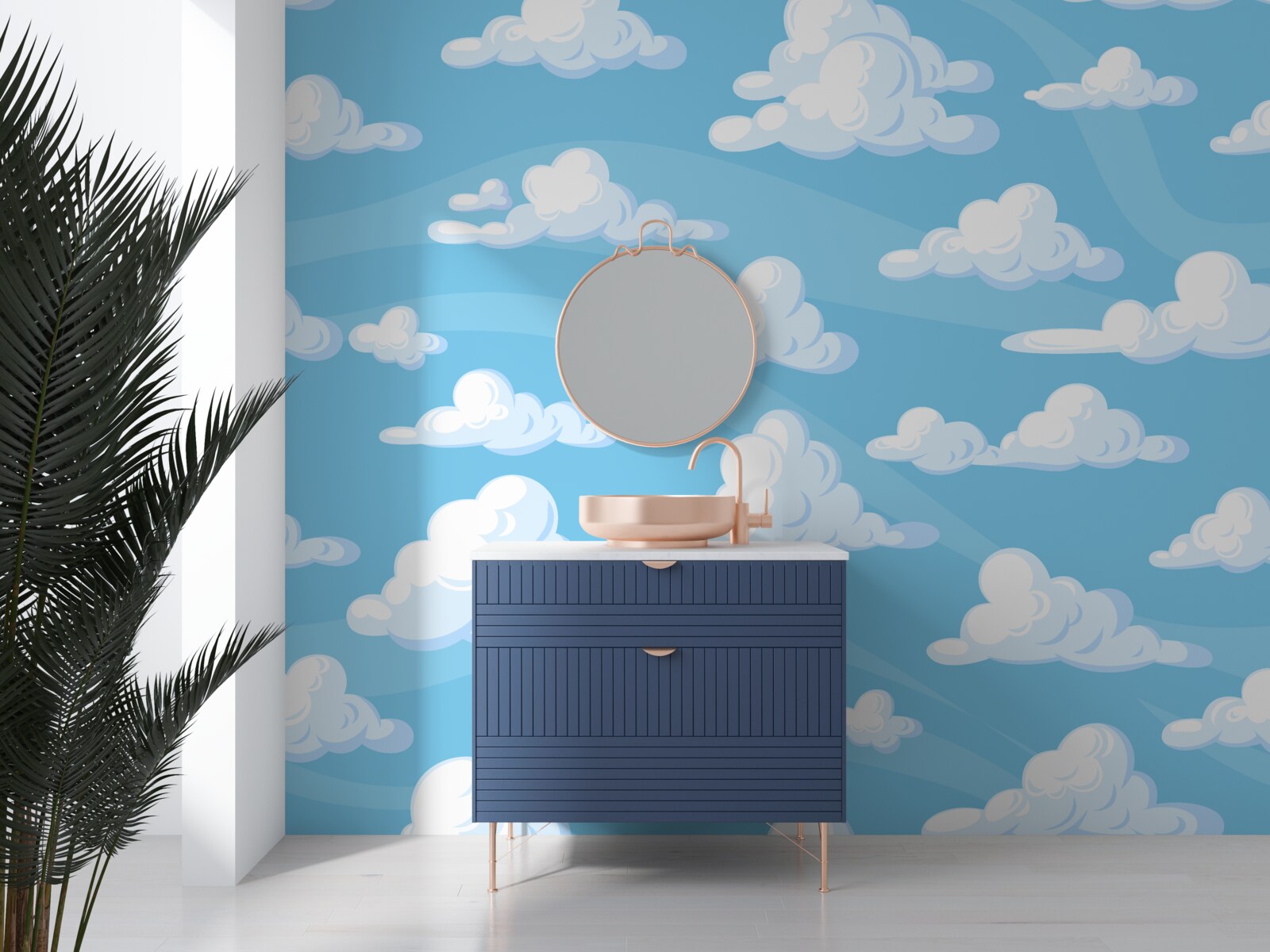 Фотошпалери хмари, що пливуть у блакитному небі